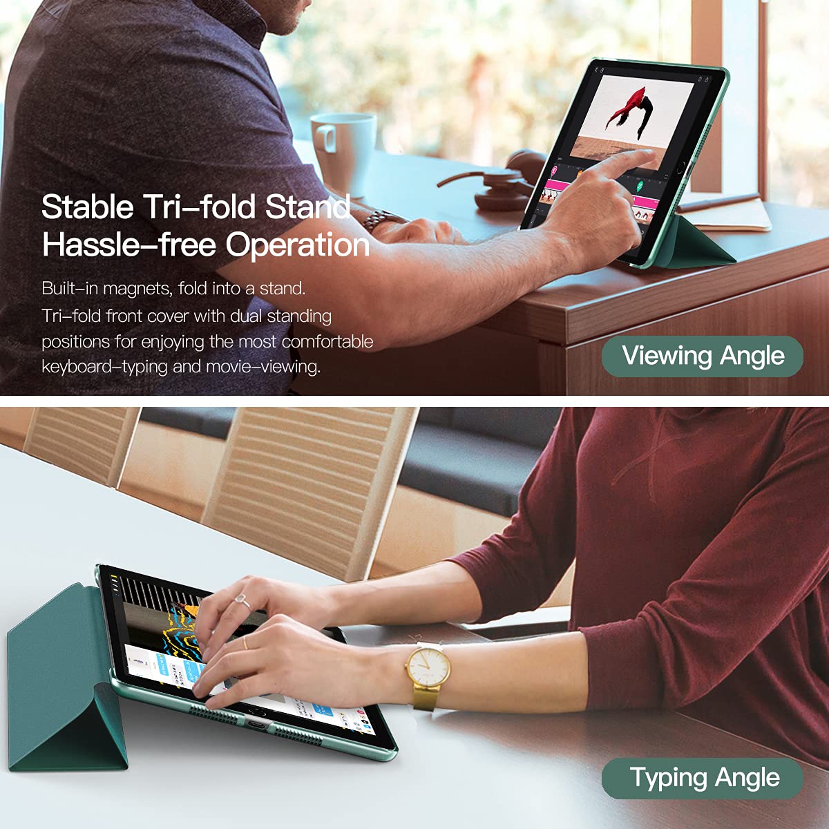 Timovo For Ipad 10.2 Case Ipad 9Th Generation 2021/ Ipad 8Th Generation 2020/ Ipad 7Th Generation 2019 Case,Slim Translucent Har