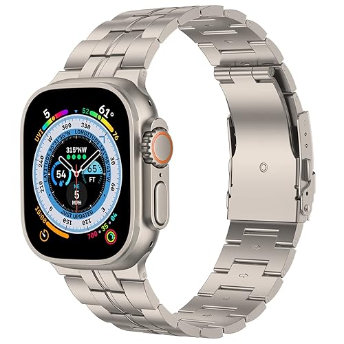 Baozai Titanium Band Compatible With Apple Watch Band 49Mm 45Mm 44Mm 42Mm, Titanium Sports Band For Apple Watch Ultra 2/Ultra Se