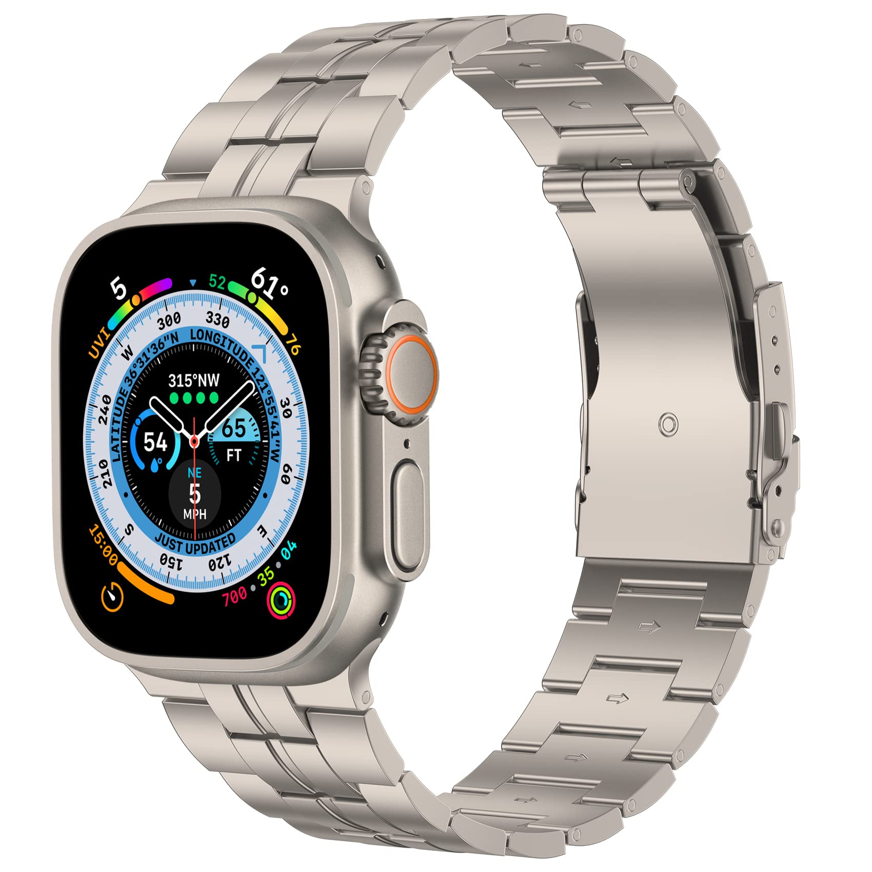Baozai Titanium Band Compatible With Apple Watch Band 49Mm 45Mm 44Mm 42Mm, Titanium Sports Band For Apple Watch Ultra 2/Ultra Se