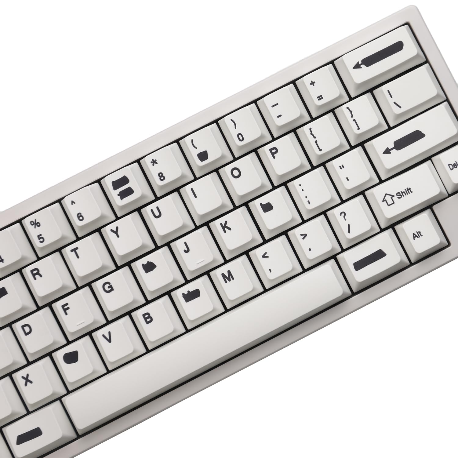 Auguri Redacted Keycaps Pbt Black On White Keycaps For Keyboard 60% 65% 75% Cherry Profile Dye Sub Custom Gaming Keyboard Bow Ke
