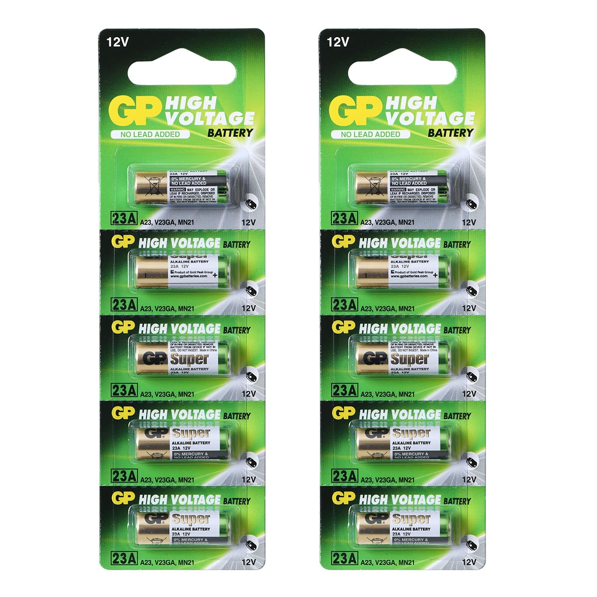Gp 23Ae Ultra 23 A 12 V High Voltage Alkaline Battery (X10)