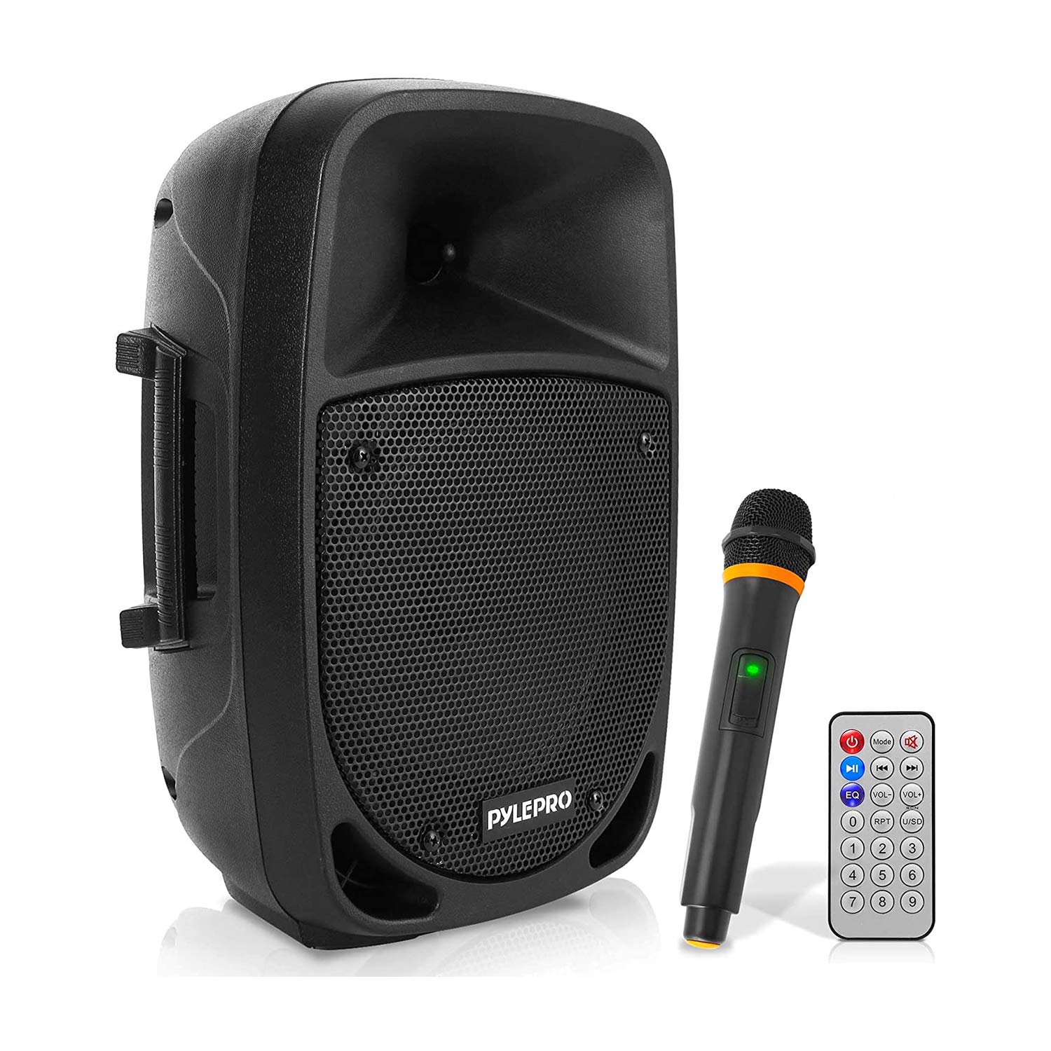 Pyle 800W Portable Bluetooth PA Speaker - 8 Subwoofer, LED Battery Indicator Lights w/ Built-in Rechargeable Battery, MP3/USB/SD