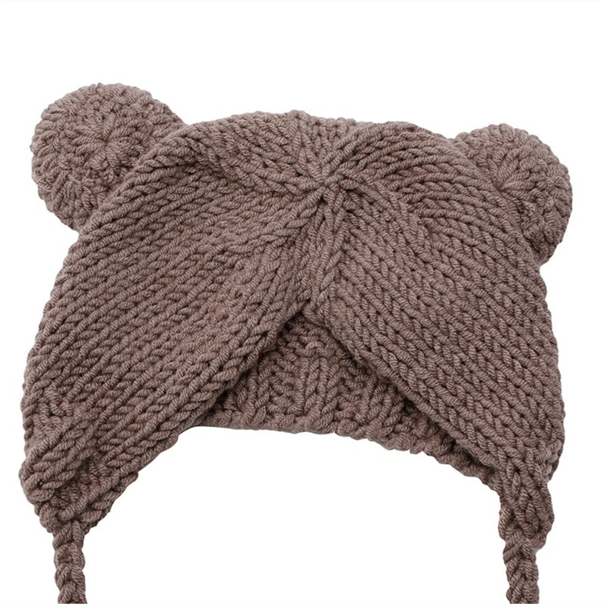 Ecyc Newborn Baby Bear Hat Beanie With Bear Dolls Photography Accessories,Brown
