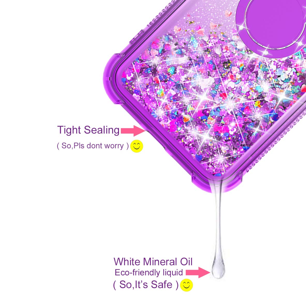 Worldmom For Iphone 7 Plus Case,For Iphone 8 Plus Case,Moving Liquid Floating Sparkle Colorful Glitter Waterfall Tpu Protective