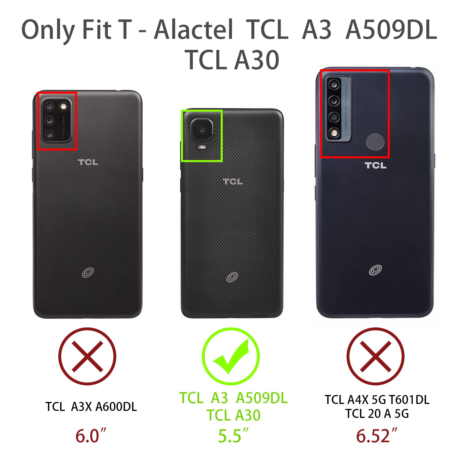 Kudini For Tcl A3 Phone Case, Tcl A509Dl Phone Case For Women Girl Glitter Crystal Butterfly Heart Floral Tpu Bling Cute Protect