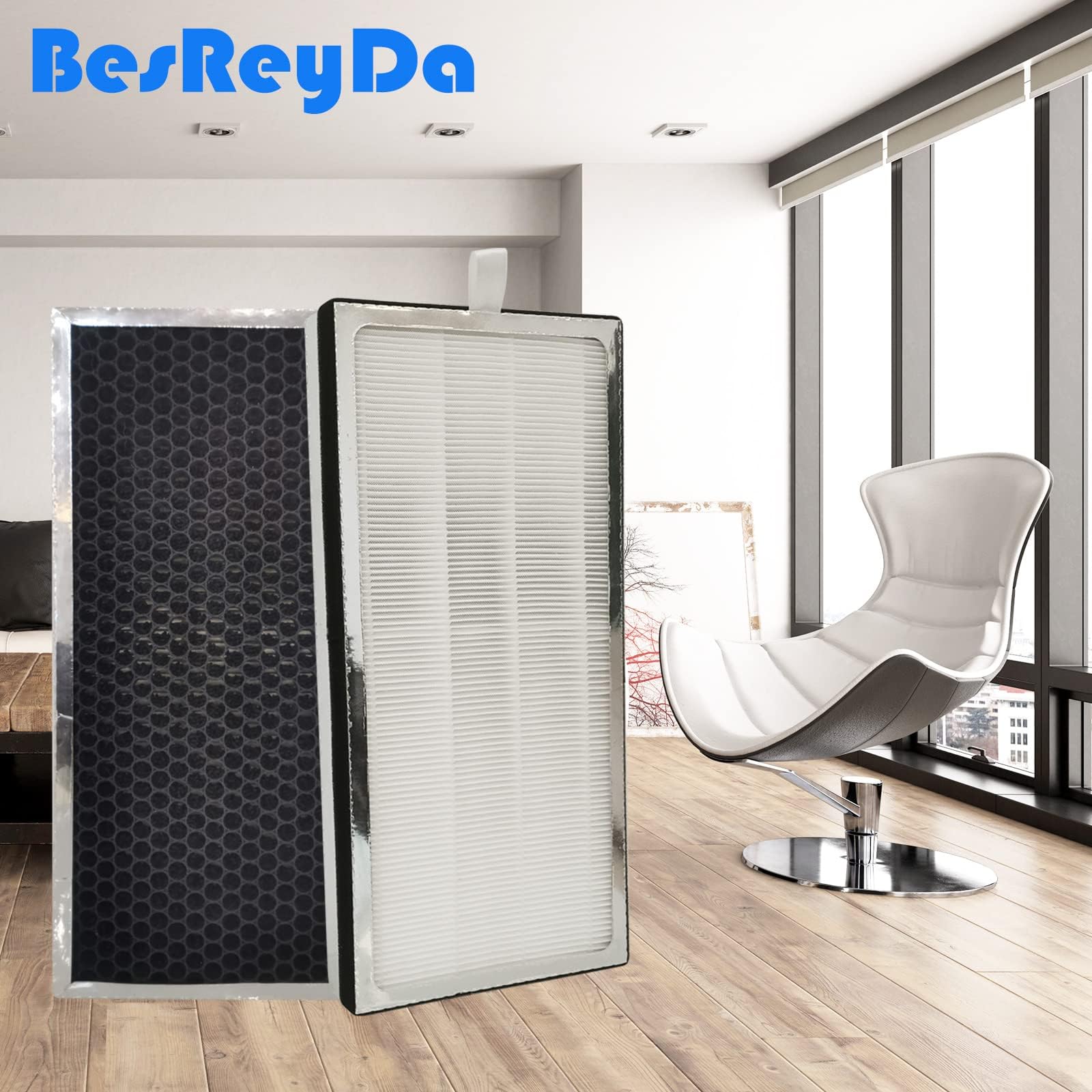 Besreyda 40 Replacement Filter Compatible With 40 Air Purifier, 3 In 1 True Hepa 13 Filtration, Fine Pre Filter And Activated Ca