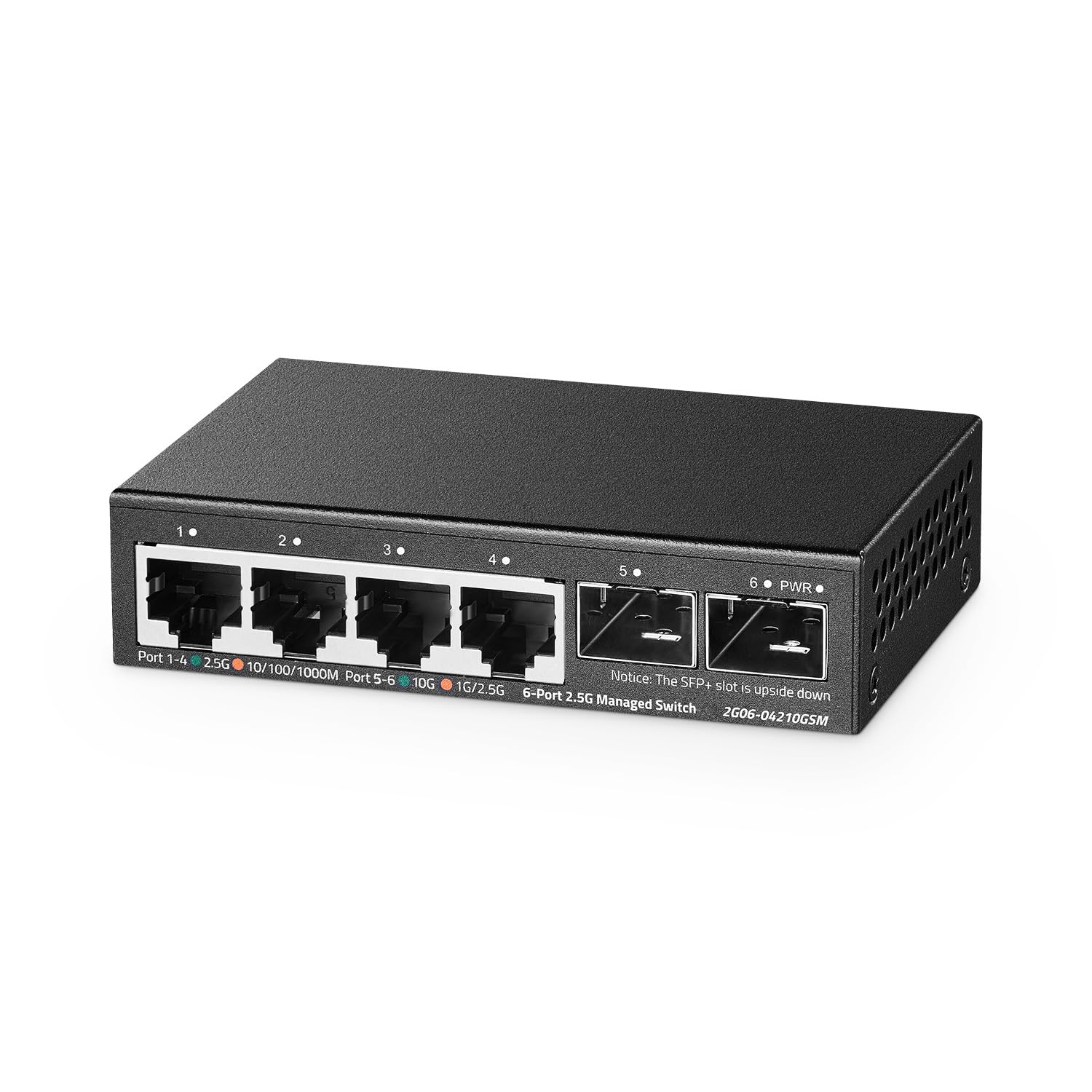 Binardat Metal 4 Port 2.5G Managed Switch With 2X10G Sfp, Ultra Mini Size, Vlan Support, Desktop/Wallmount Network Switch