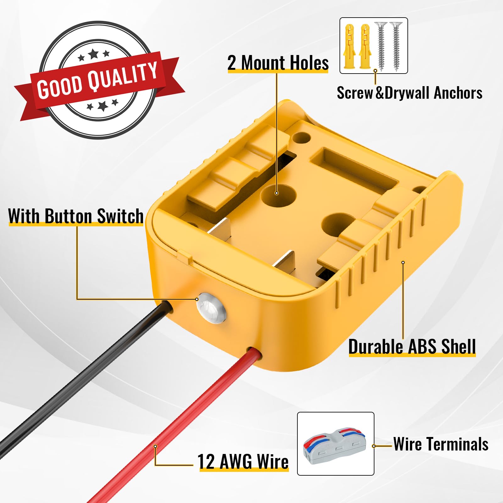 2 Packs Power Wheel Adapter Compatible With Dewalt 20V Battery   Overdischarge & Overcurrent Protection, Upgraded Power Wheel Ba