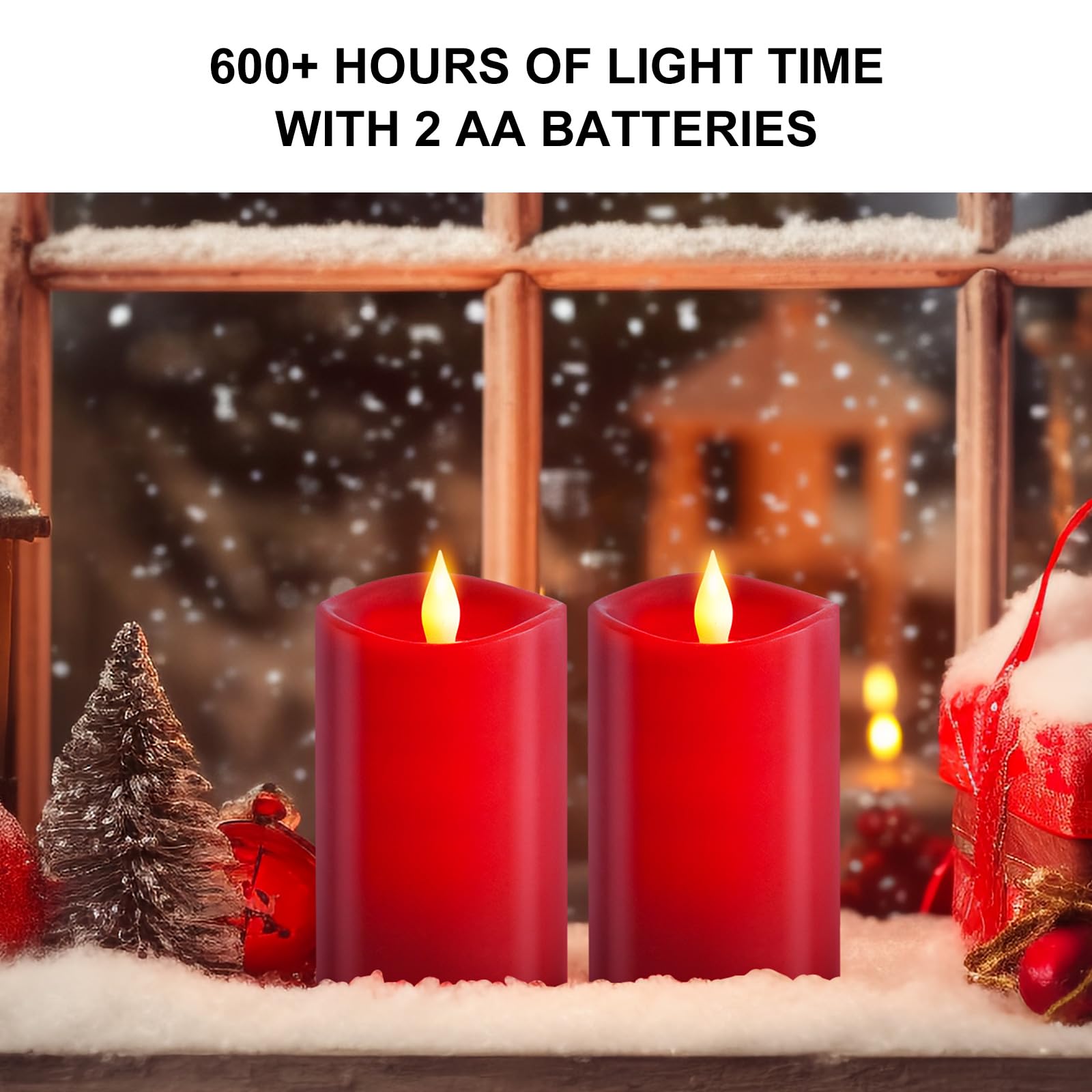 Milysoek 2Pcs, 3 X 5 Inches Flameless Candle With Remote Control, 3D Flickering Wick, Real Wax Pillar Led Candles, Battery Opera