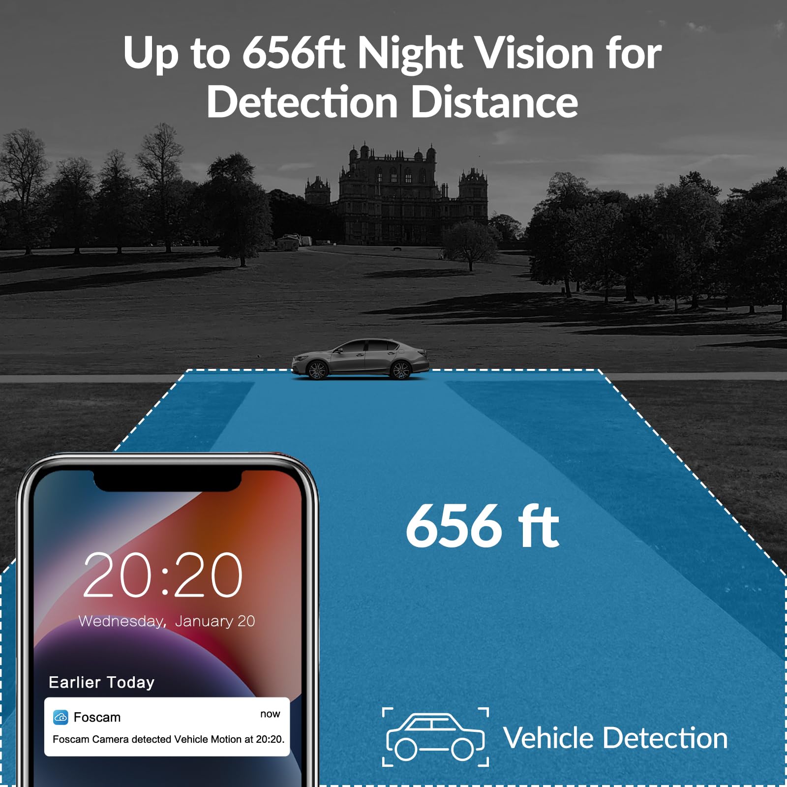 Foscam 4Mp Wifi Outdoor Camera, 18X Optical Zoom With Auto Tracking, 2.4/5Ghz Wifi Camera For Home Security, Person Vehicle Dete