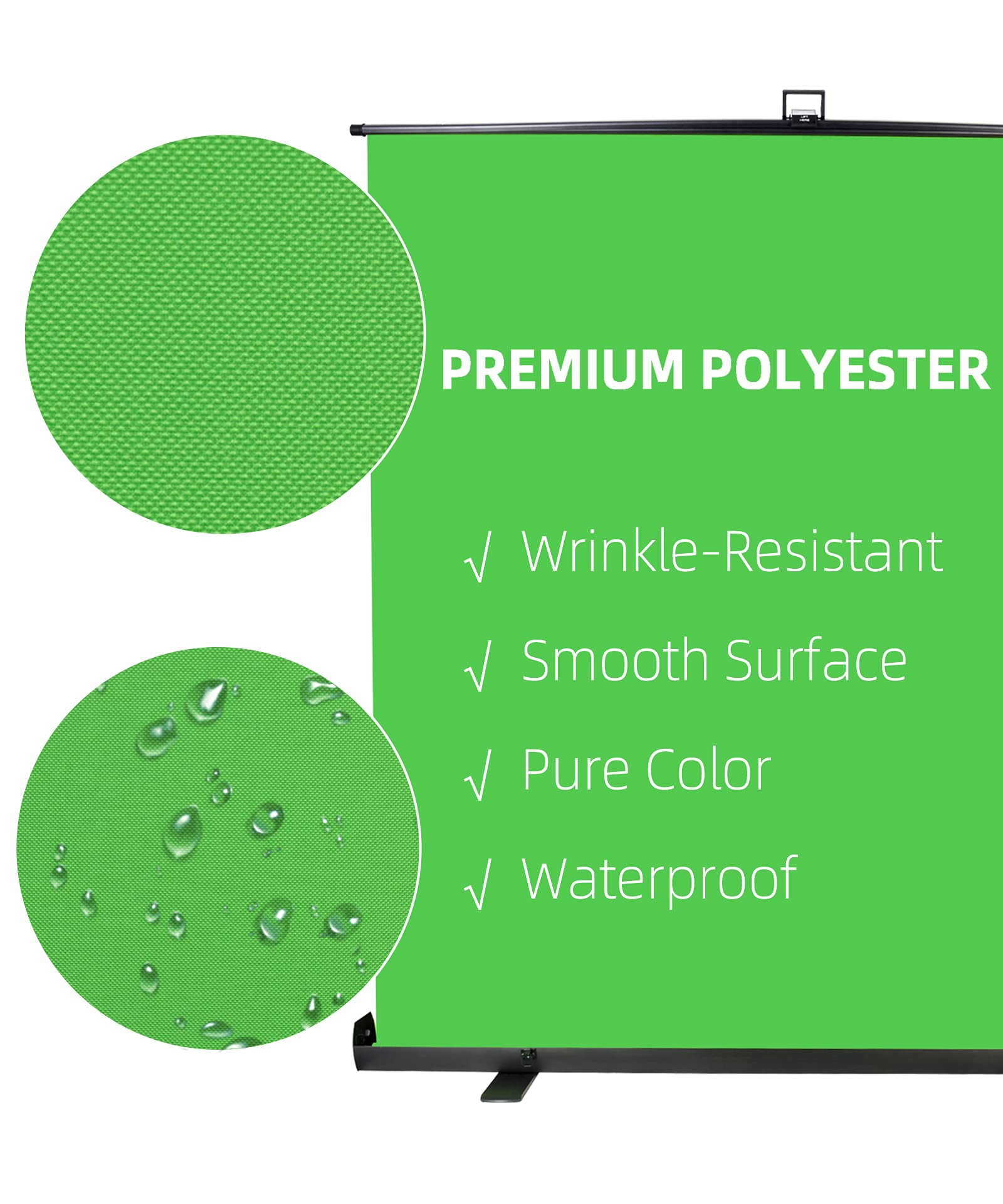 Fudesy Extra Large Green Screen, 74W X 77H Inches Collapsible Chromakey Panel,Portable Retractable For Tiktok Video, Live Game,A