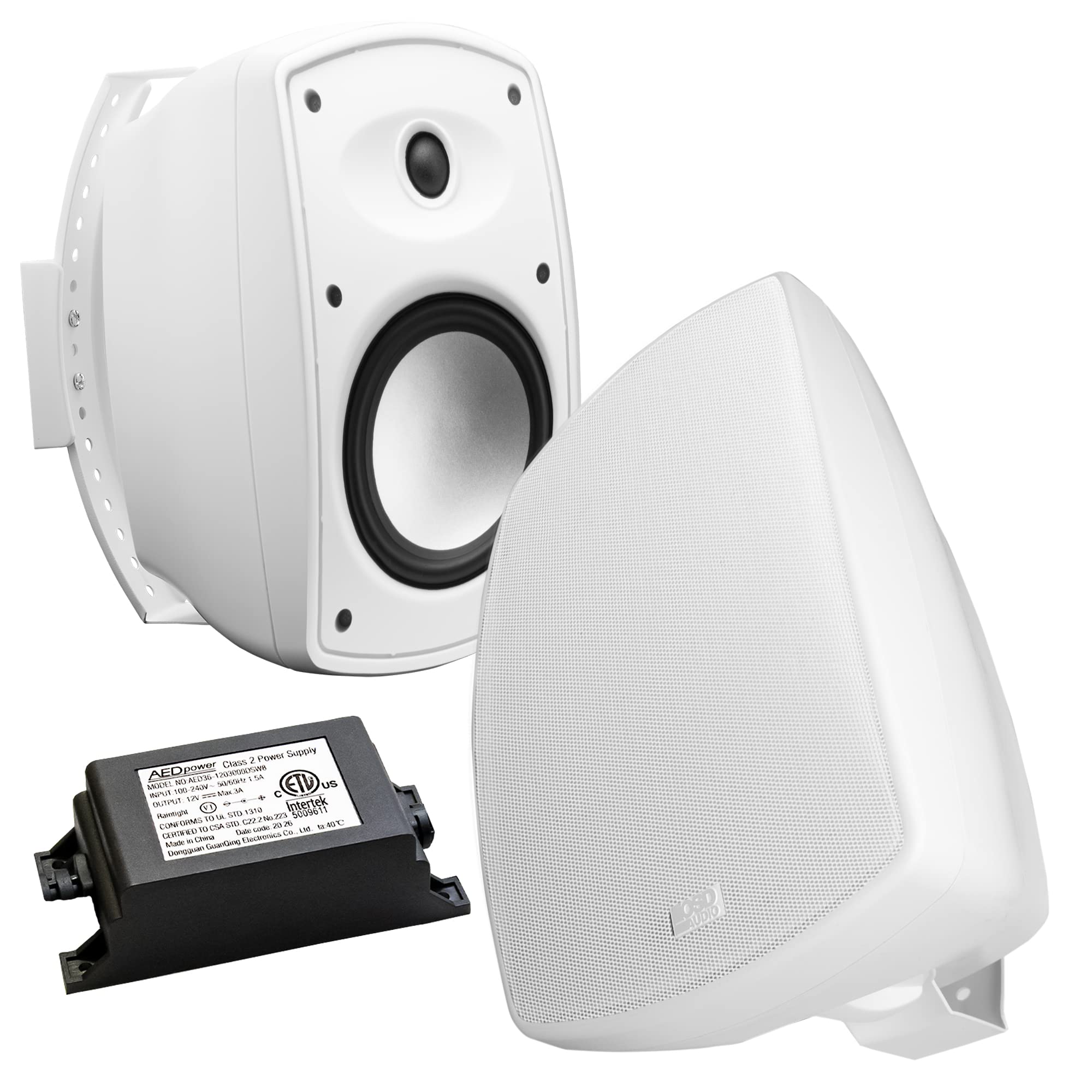 OSD Audio 5.25' Wireless Bluetooth Outdoor Patio Speaker Architectural Stereo Pair White BTP525 Long Range