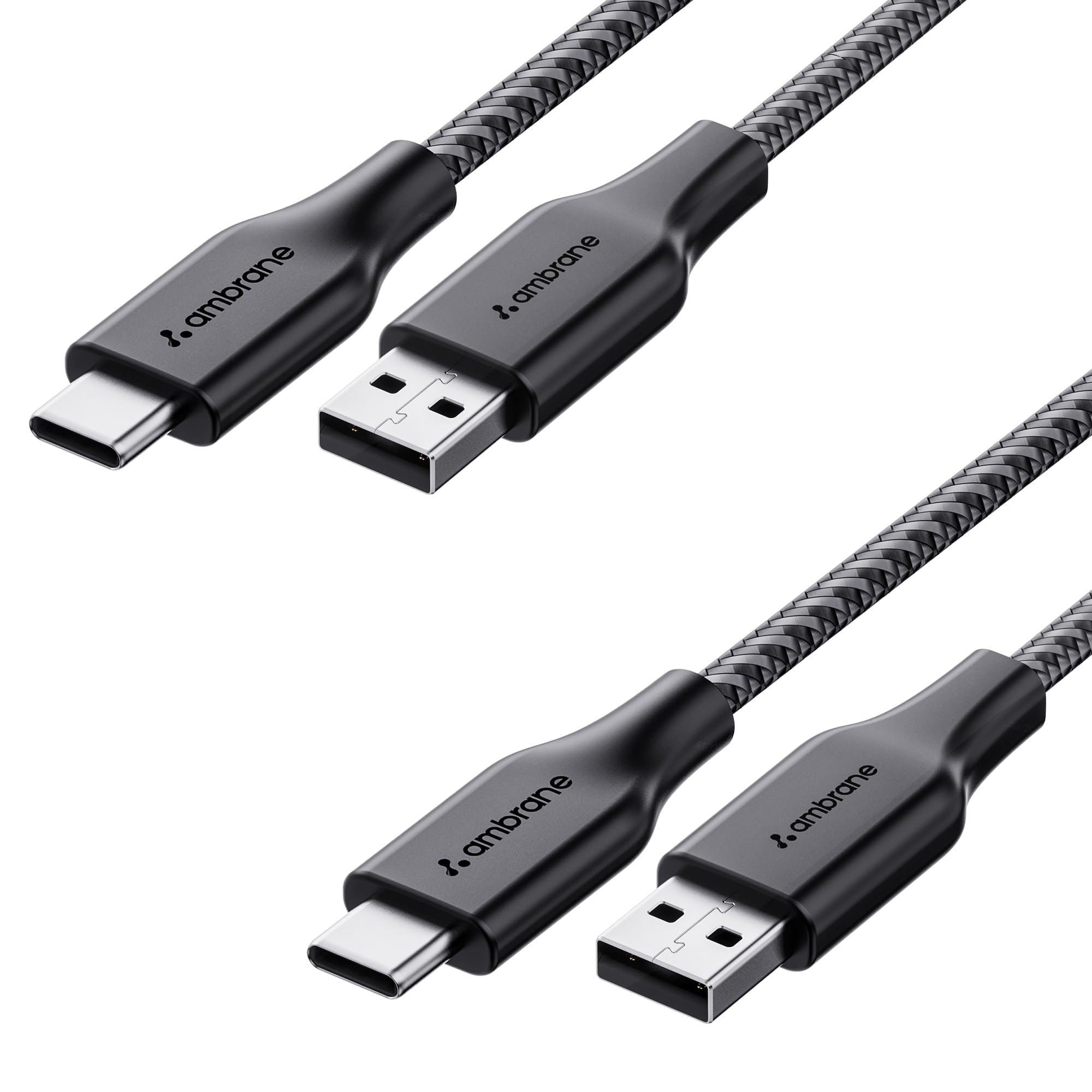 Ambrane Braided Type C Cable (Pack Of 2) Unbreakable 3A Fast Charging 1.5M For Smartphones,Tablets,Laptops & Other Type C Device
