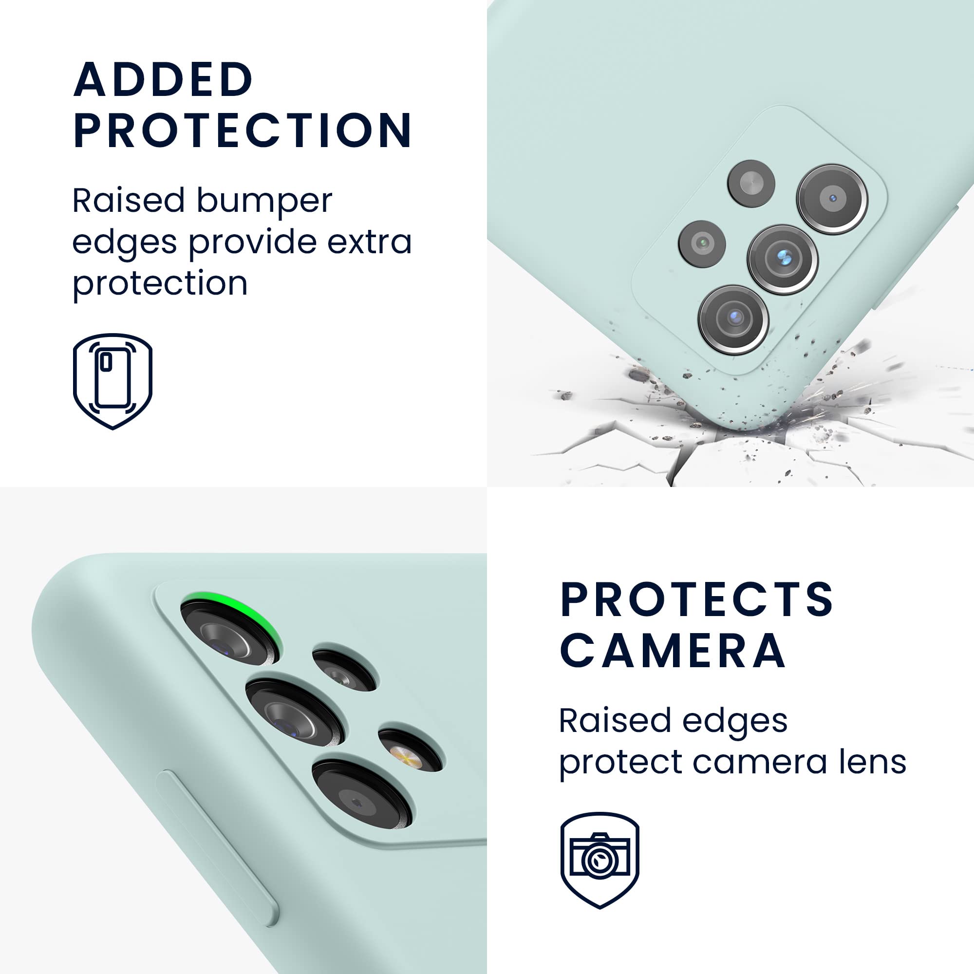 Kwmobile Case Compatible With Samsung Galaxy A52 / A52 5G / A52S 5G Case   Tpu Silicone Phone Cover With Soft Finish   Cool Mint