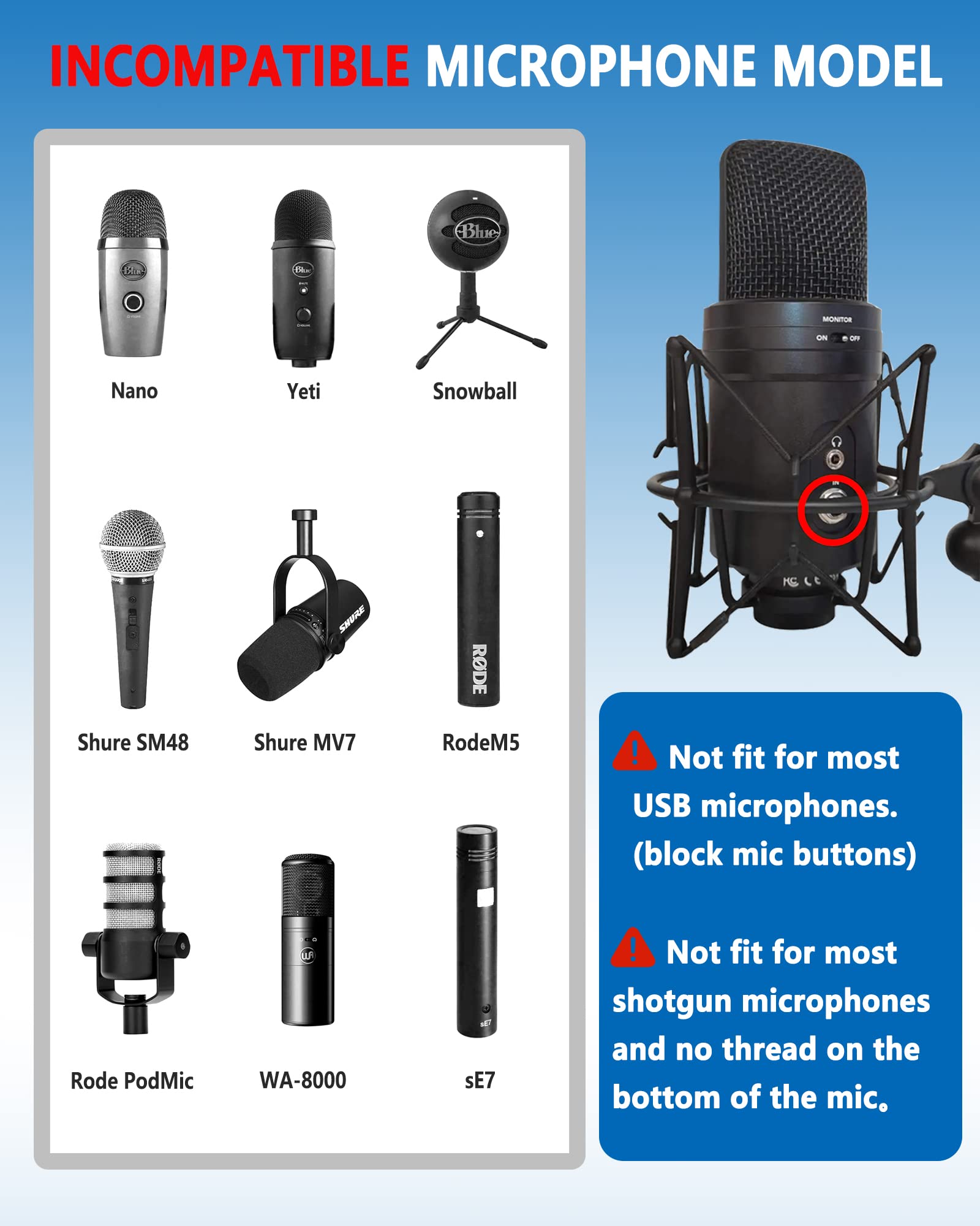 Suuntok Microphone Shock Mount Universal Mic Holder Spider Recording Mic Shockmount Stand Compatible With Many Condenser Mics Li