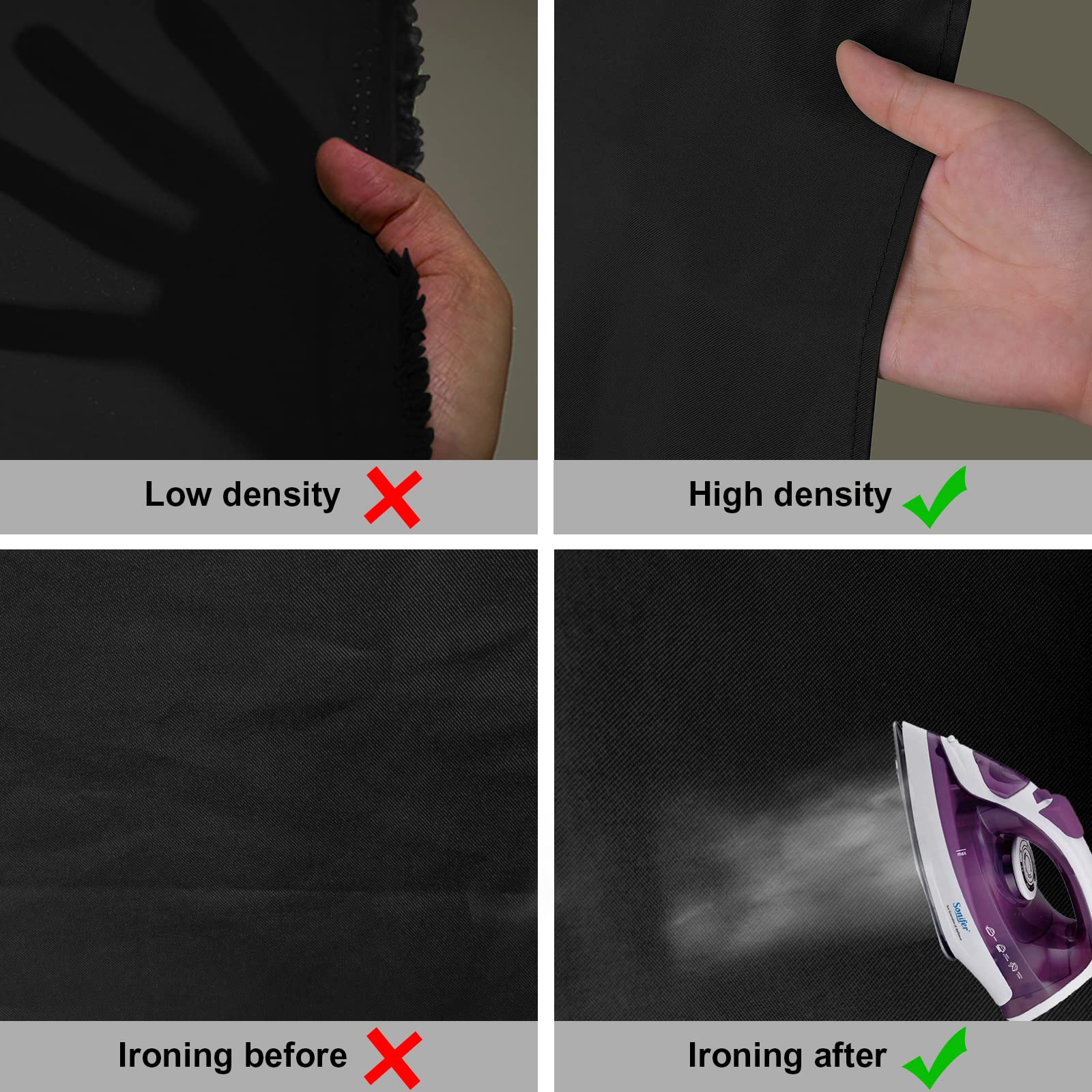 Aimosen 10X8 Ft Black Backdrop Background For Photography, Chromakey High Density Polyester Fabric Black Photo Backdrop Curtain