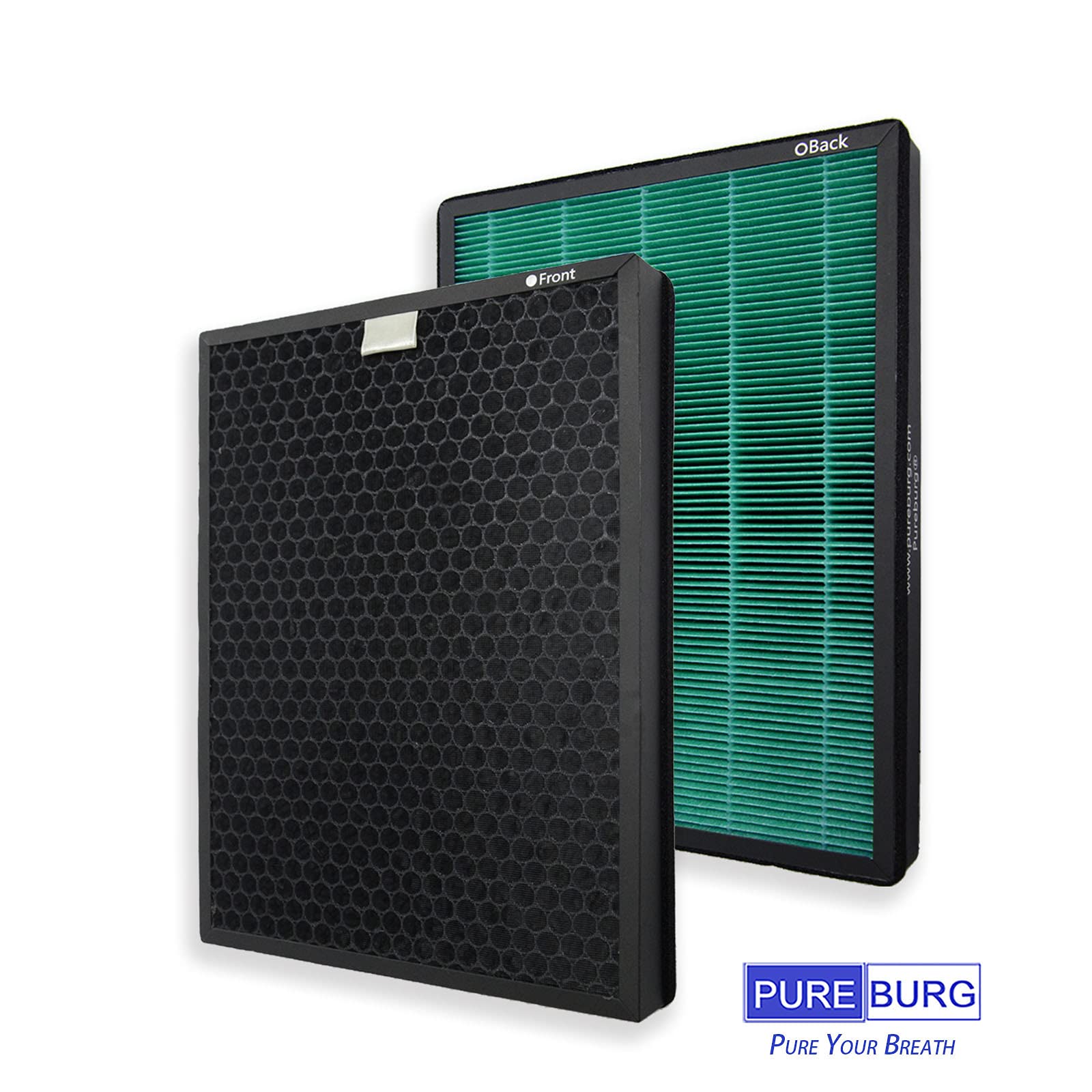 Pureburg Replacement Filter Set Compatible With Coway Airmega 400 400S Air Purifier,1 Pack (2 Filters) H13 Hepa Activated Carbon