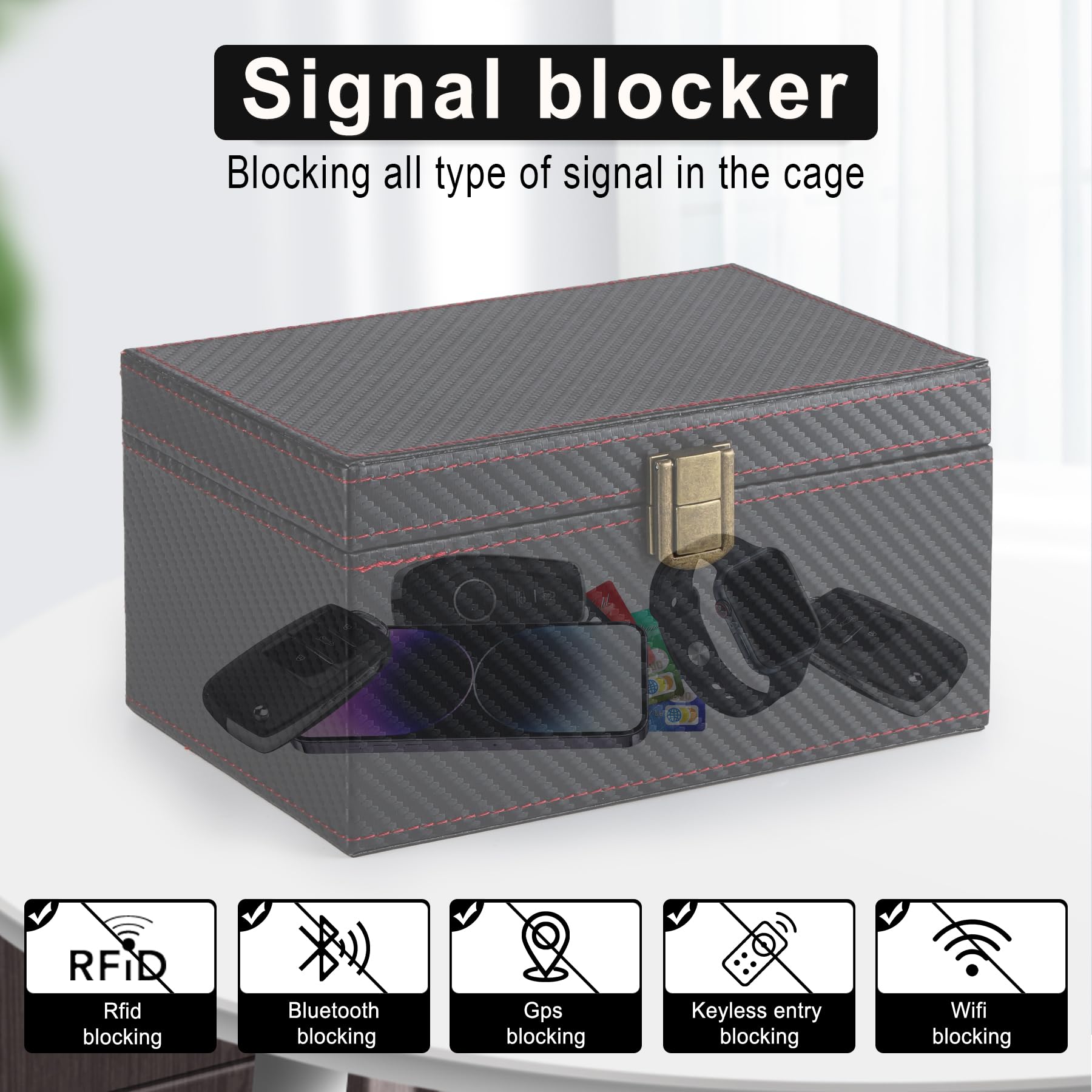 Amiss Faraday Box Signal Blocking Box For Car Key, Faraday Key Fob Protector Rfid Blocking Cages, Keyless Entry Car Protector Fa