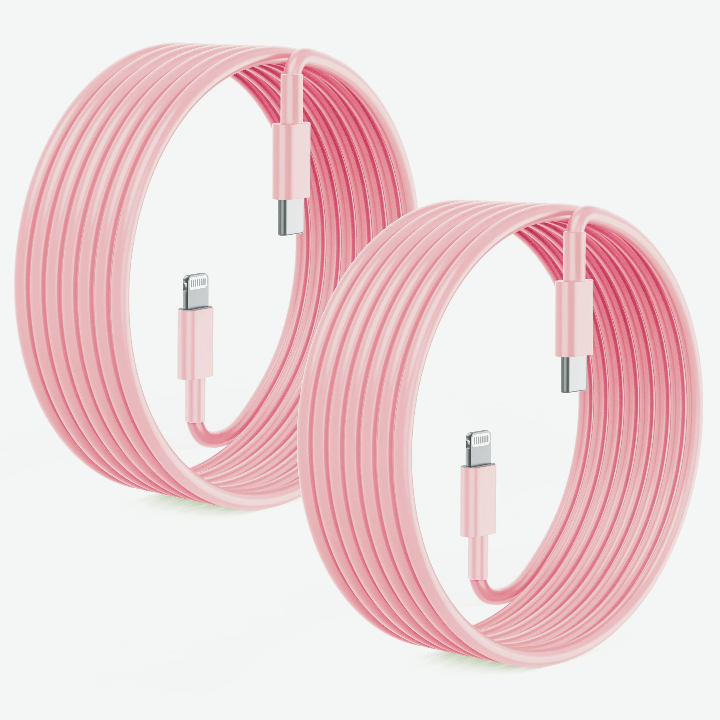 2Pack Pink Fast Charger Cable 10Ft [Apple Mfi Certified], Usb Type C To Lightning Cable 10 Foot For Apple Iphone 13 12 11 Pro Xr Xs Max X 8 Plus