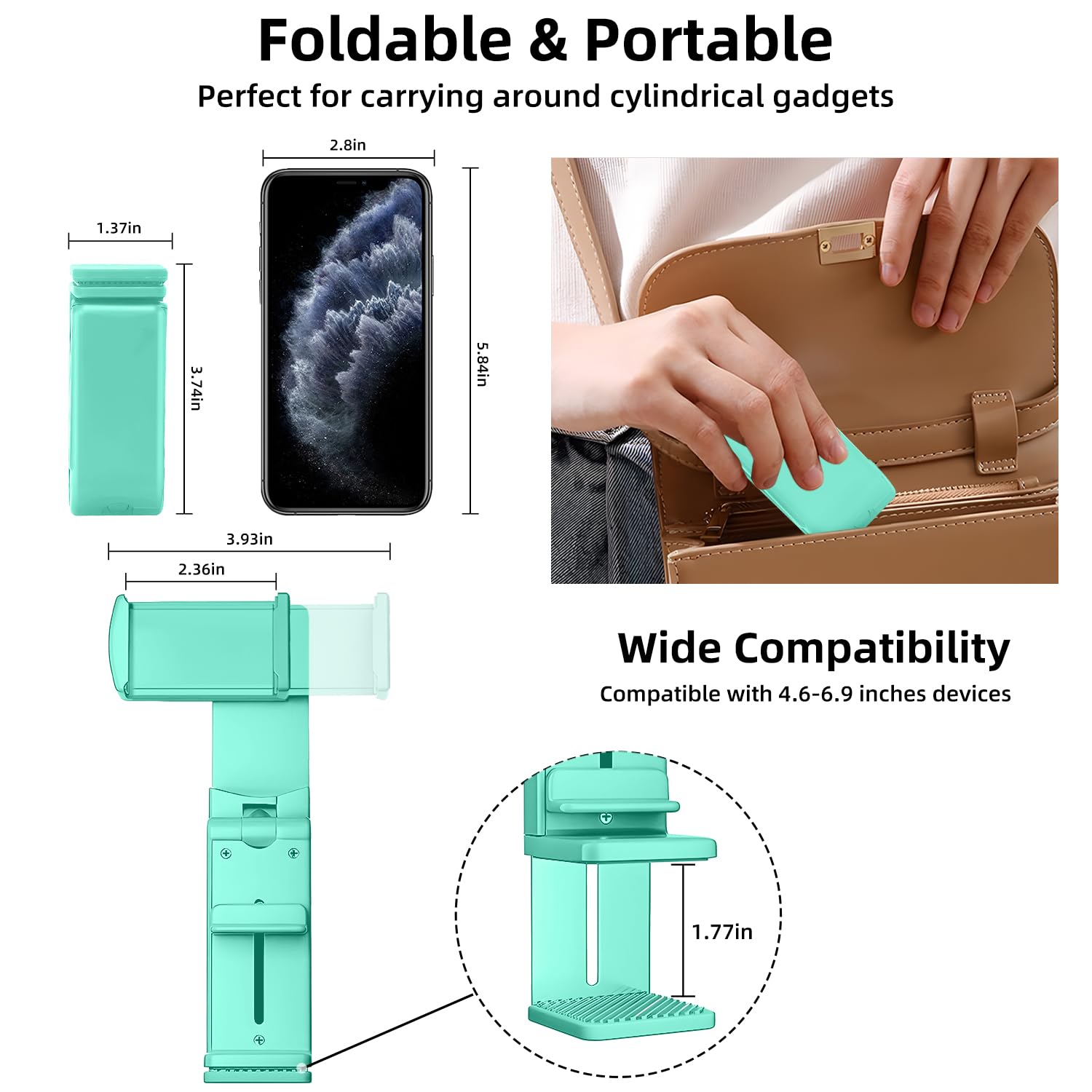 Airplane Phone Holder,Portable Universal Phone Mount With Multi-Directional Rotation,Hands Free Travel Accessory For Airplane Se