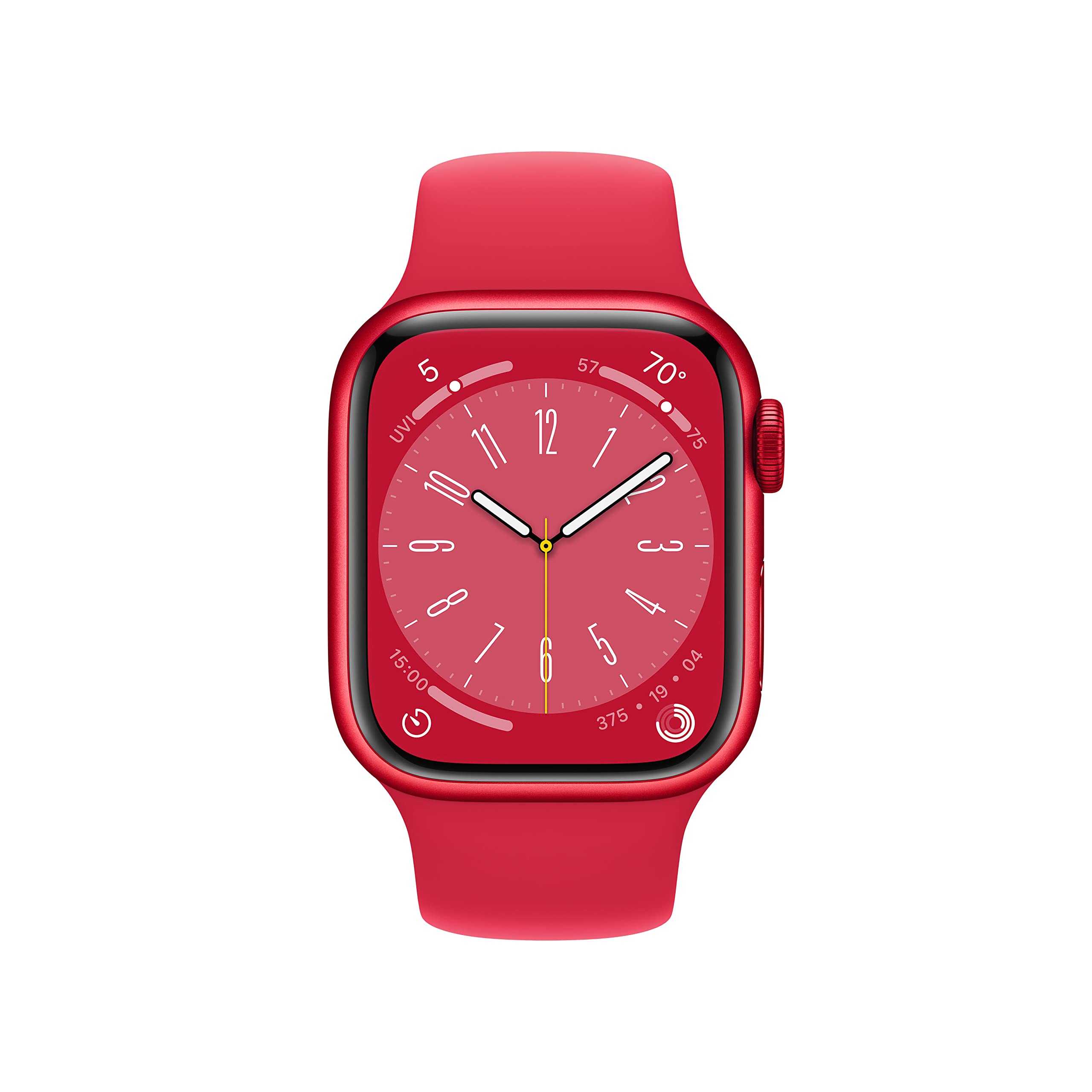 Apple Watch Series 8 [GPS + Cellular 41mm] Smart watch w/ (PRODUCT)RED Aluminum Case w/ (PRODUCT)RED Sport Band M/L. Fitness Tracker, Blood Oxygen & ECG Apps, Always On Retina Display, Water Resistant