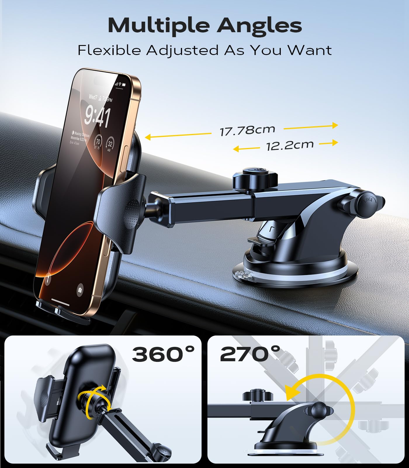 Vicseed [True Strongest Suction] [Rally Racing-Grade Stability] Phone Holders For Your Car 2025 Upgraded Car Phone Holder Mount