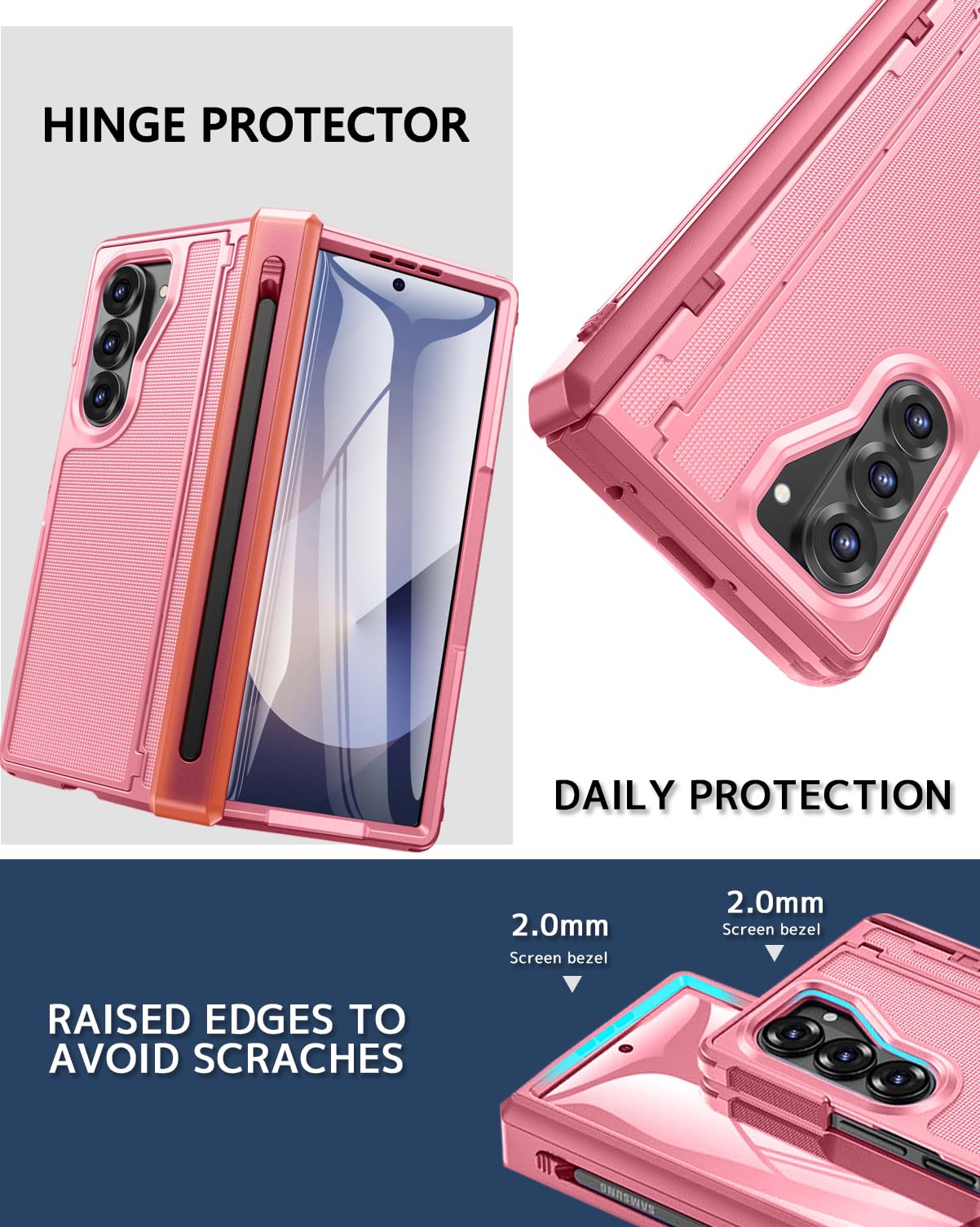 Ninki Stylus For Samsung Galaxy Z Fold 7 Case With Slim S Pen Holder And Hidden Kickstand, Drop-Proof Hinge Screen Protector Pho