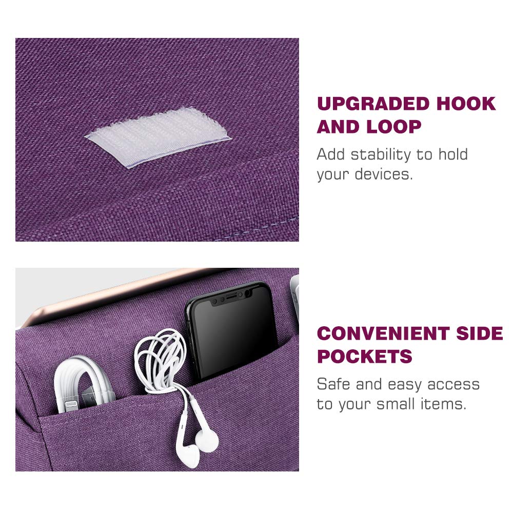 MoKo Tablet Pillow Stand, Soft Bed Pillow Holder, Fits up to 11' Pad, Fit with iPad 10th,iPad Pro 11 2022, New iPad Air 4/3, iPad Pro 11/10.5/9.7, Mini 5 4, Galaxy Tab S9/S9+,Purple
