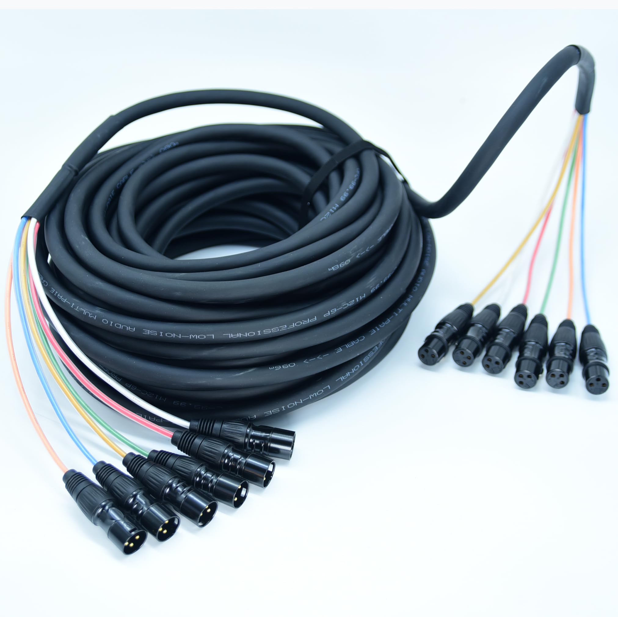 Arklove 70ft Snake Cables Audio Balanced Patch XLR to XLR Cable 6 Channel Connector Digital Splitter Microphones Stage & Studio 