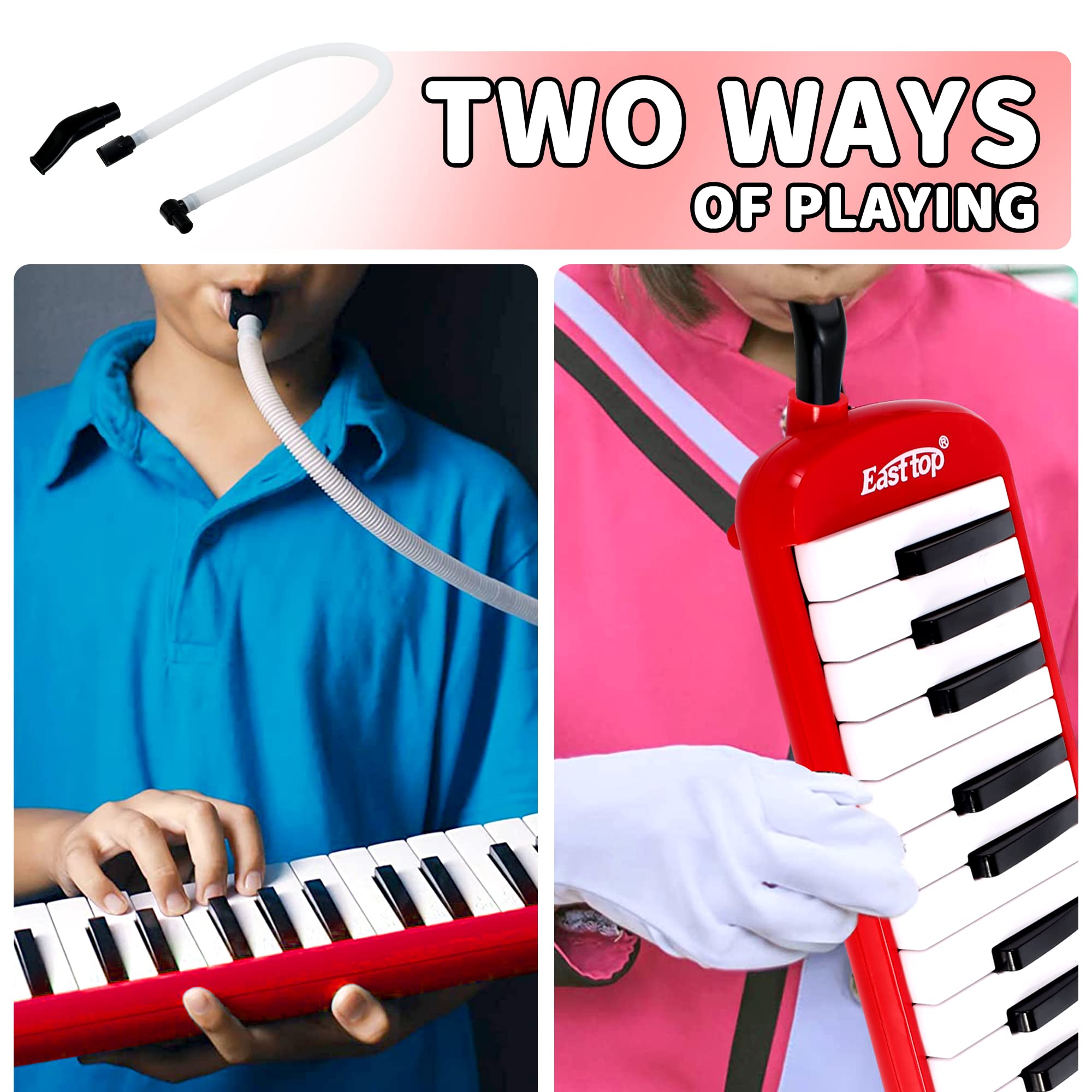 East Top 32-Key Melodica, Professional Mouth Melodica Keyboard Organ Melodica Instrument For Adults, Students And Kids, As A Gif