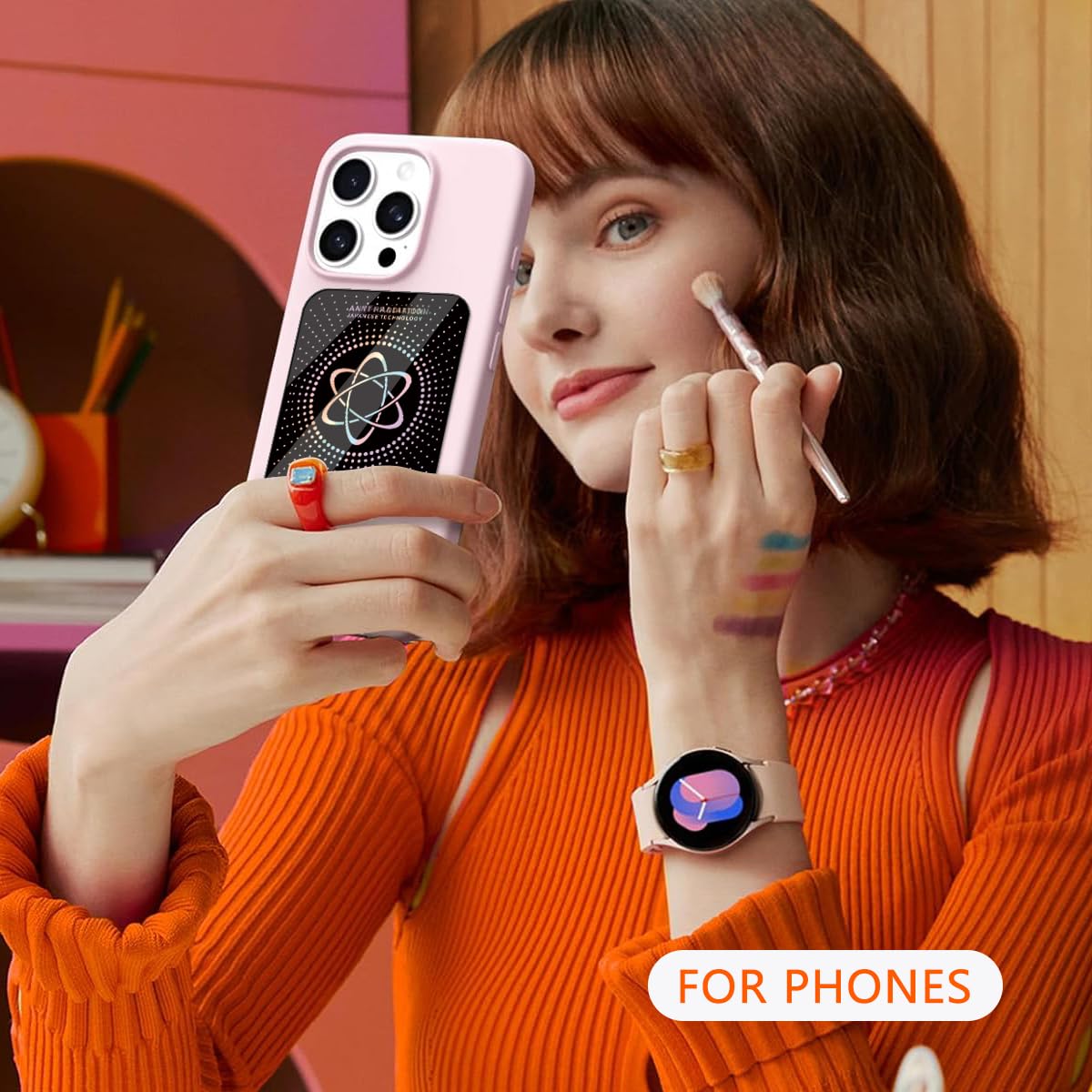 Emf Blocker For Cell Phones/Tablets/Laptops/Computer/Wifi/Tv/Electronic Devices, Shungite Protection Sticker, [Reusable], [Slim