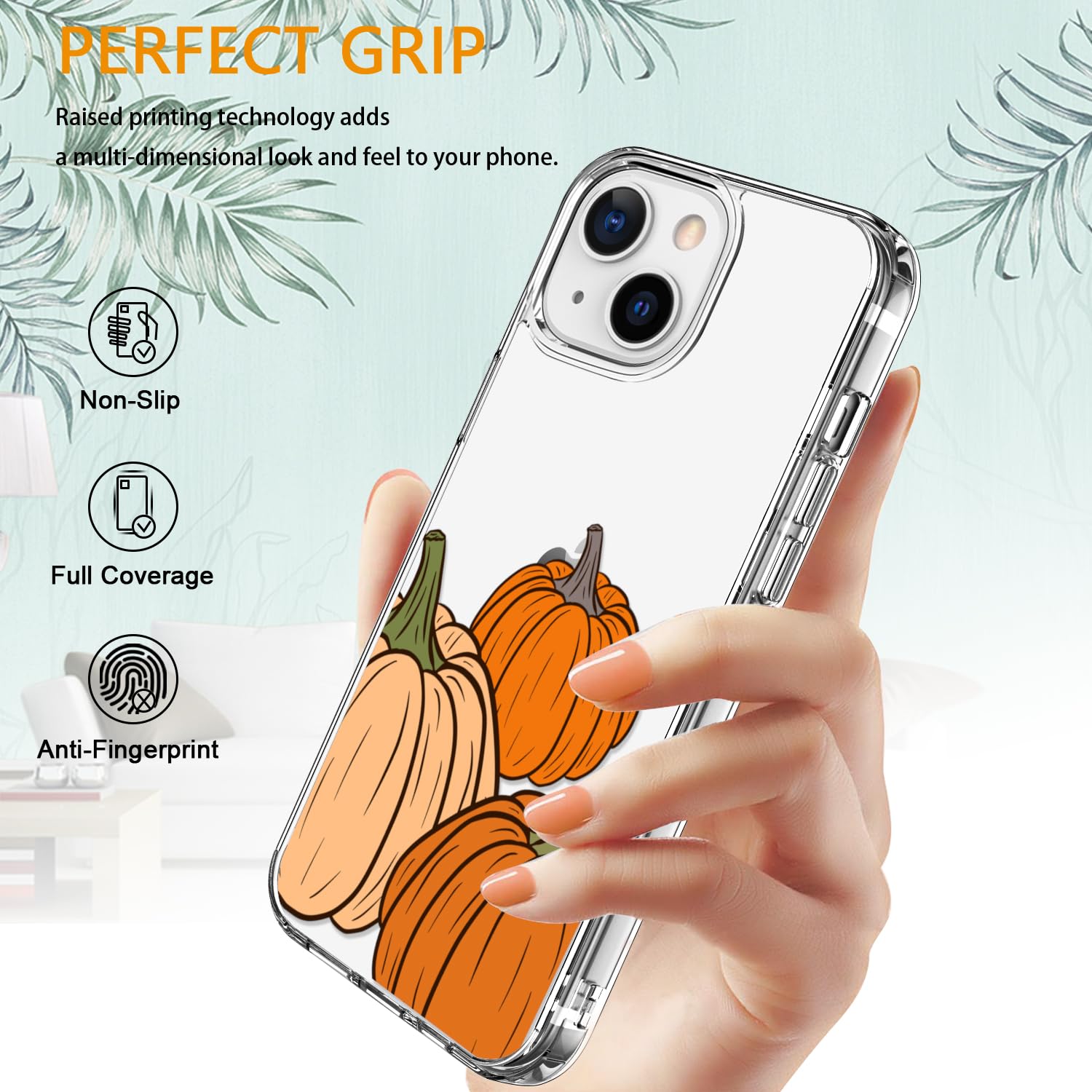 Luhouri For Iphone 15 Case With Screen Protector   Crystal Clear Cover   Fashionable Pattern Design   Wireless Charging   Slim S