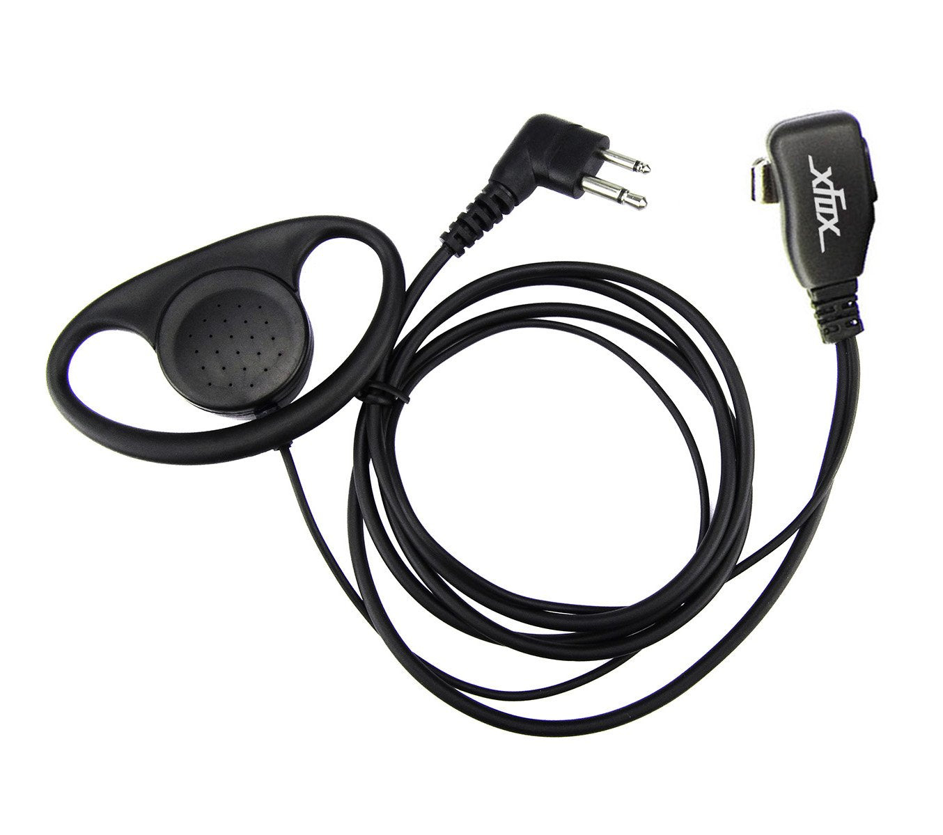 Xfox Walkie Talkie Earpiece 2Pin D Shape Earpiece Headset Push To Talk Mic Compatiable With Moto Two Way Radio Walkie Talkie Cp040 Cp200 Cls1410 Cls1450 Gp208 Gp2000 Gp3188 Etc.