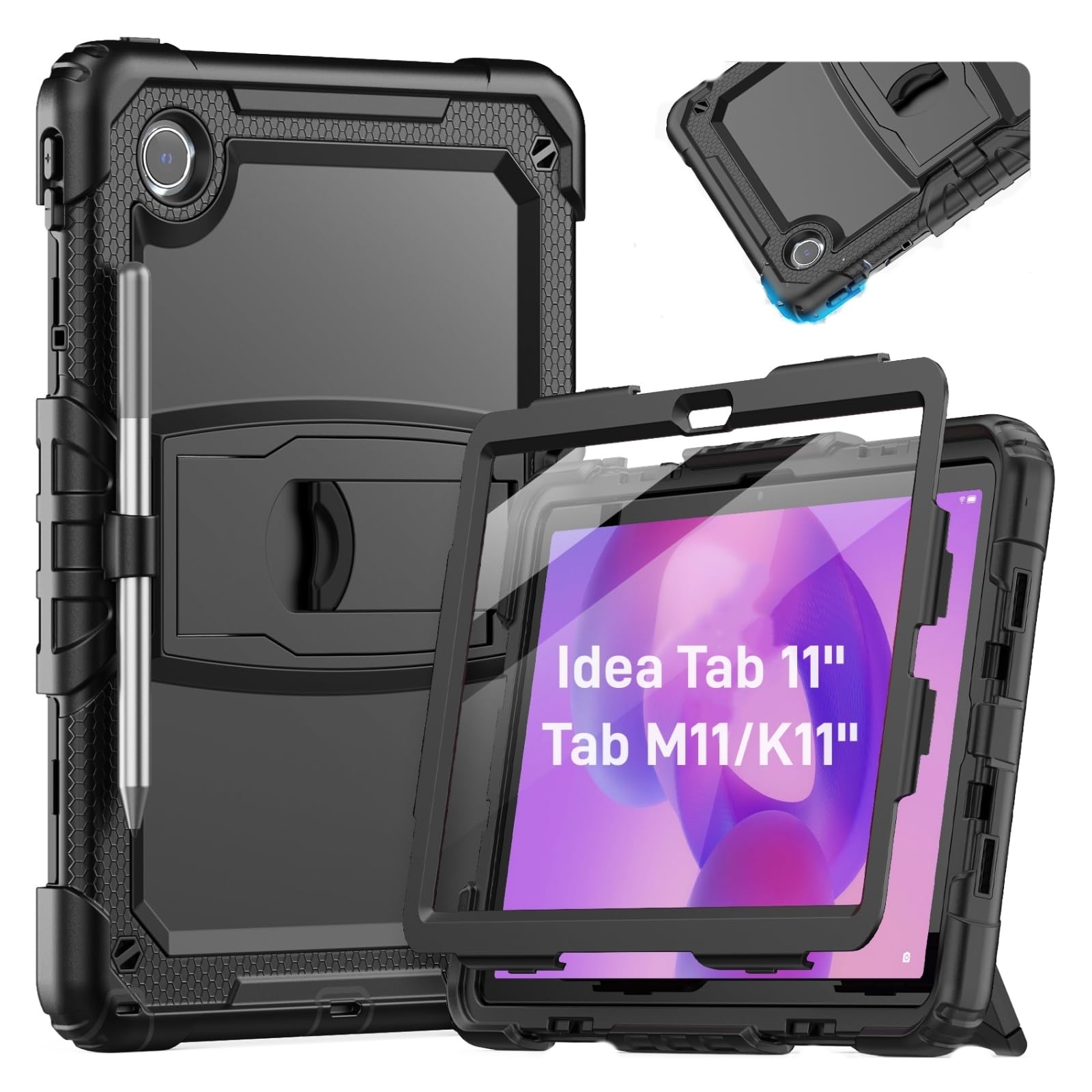 HXCASEAC for Lenovo Idea Tab 11 Case, Tab M11 / K11 Case (TB336FU/TB330FU), Shockproof Design | Screen Protector | Built-in Stan
