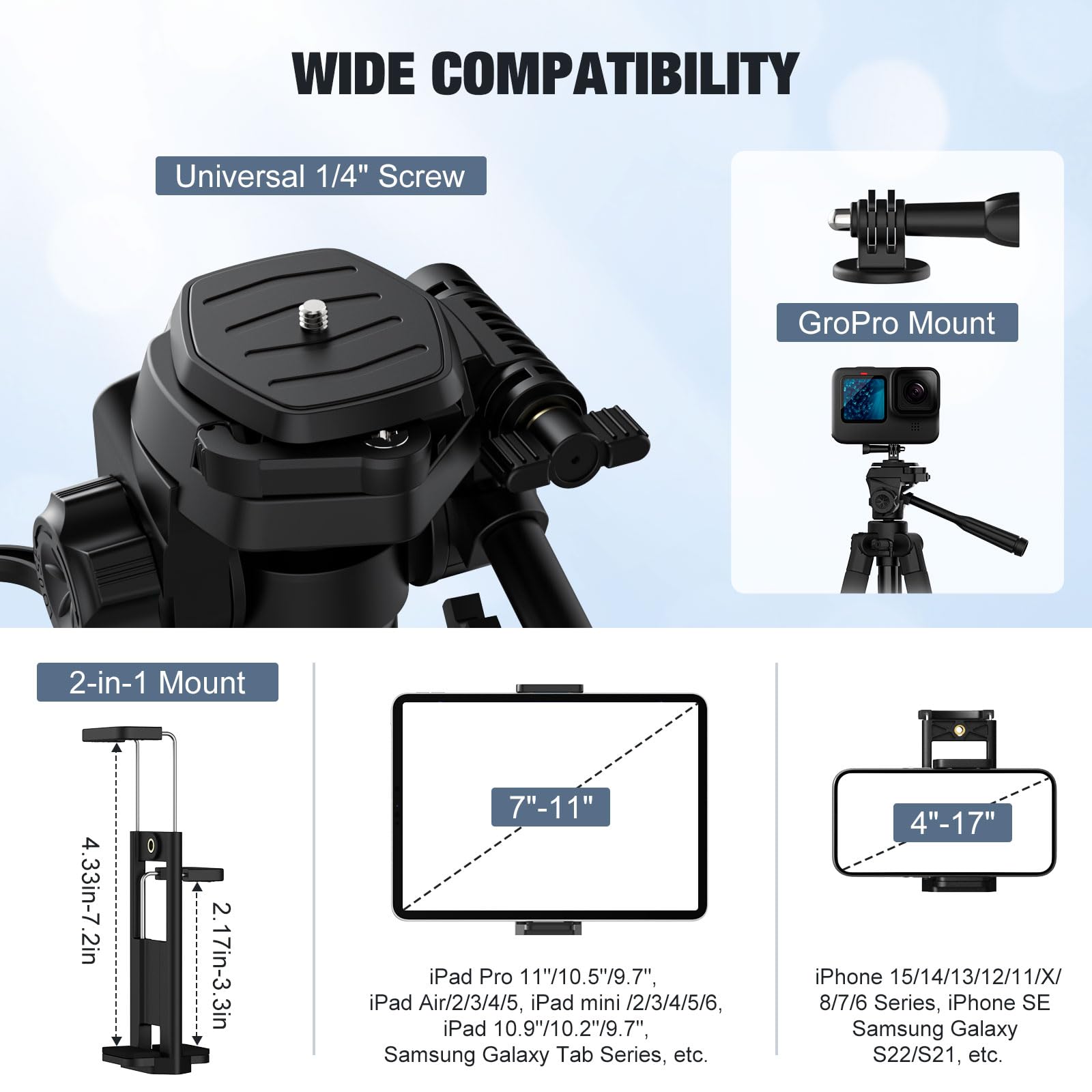 MoKo Camera Tripod for iPad   70' Phone Tripod Stand with Travel Bag, Tripod for iPhone with Phone Holder, Wireless Remote, Travel Tripod for Camera DSLR SLR, Cell Phones, Tablets, Projector, Webcam