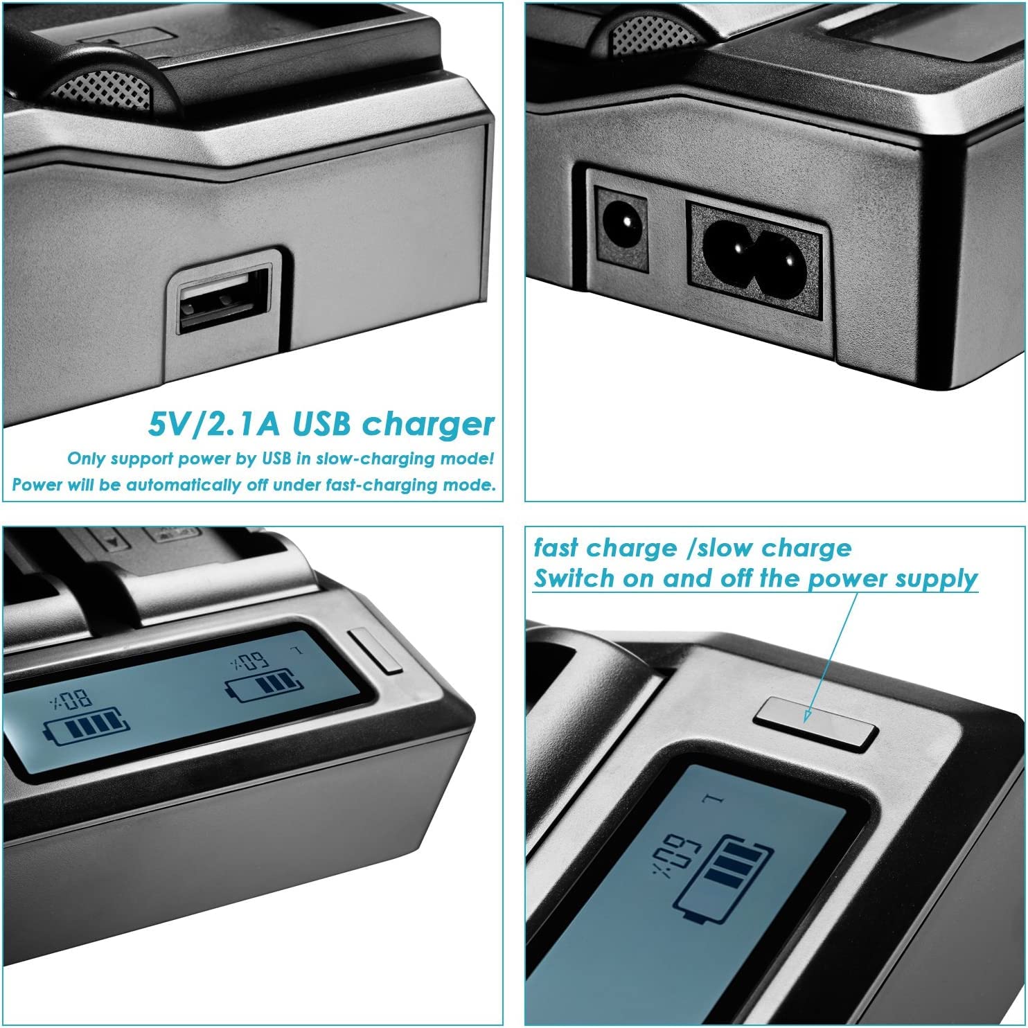 Bm Premium 2 Pack Of Lp E6Nh High Capacity Batteries And Dual Bay Lcd Battery Charger For Canon Eos R, Eos R5, Eos R6, Eos R6 Ii