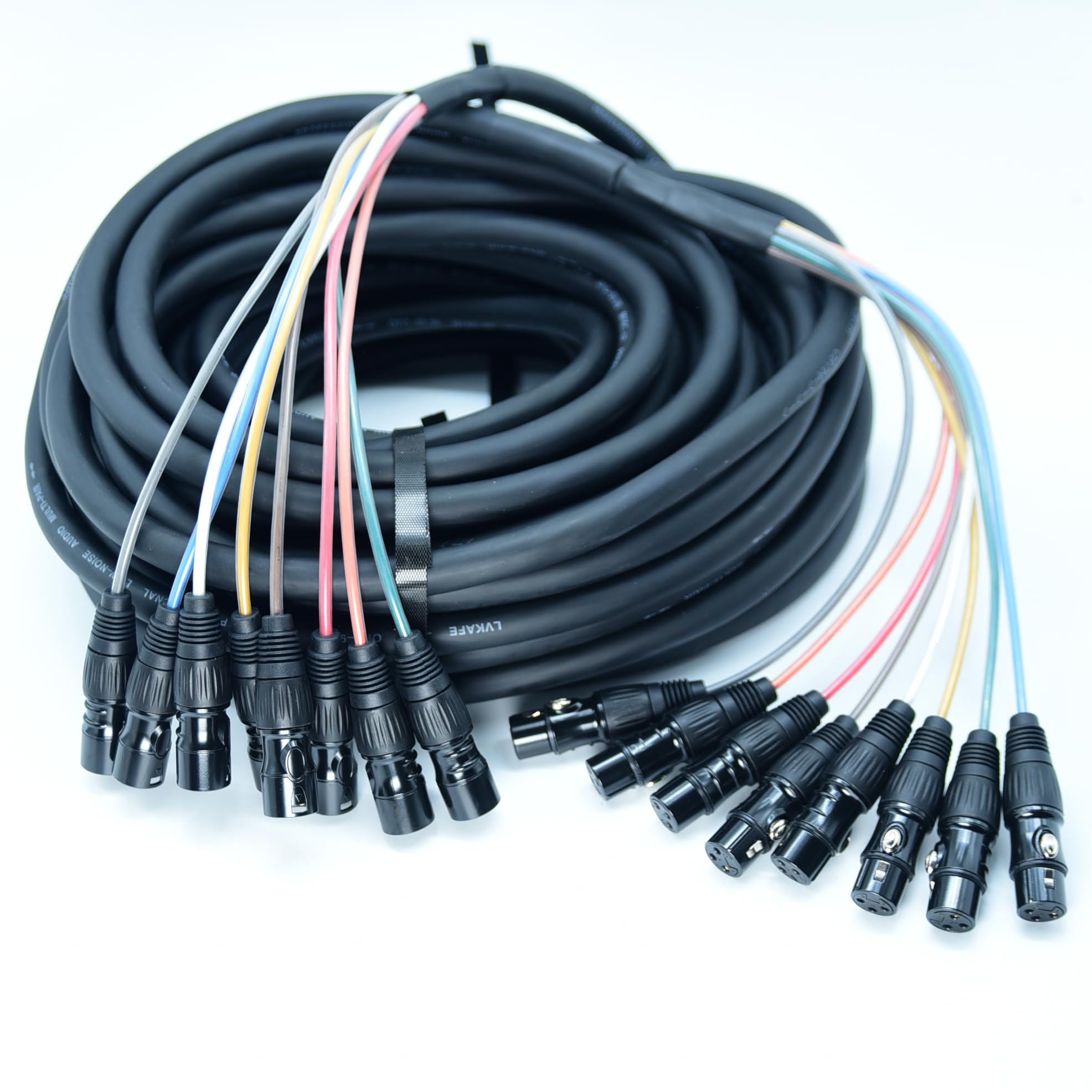 Arklove 70ft Snake Cables Audio Balanced Patch XLR to XLR Cable 8 Channel Connector Digital Splitter Microphones Stage & Studio 
