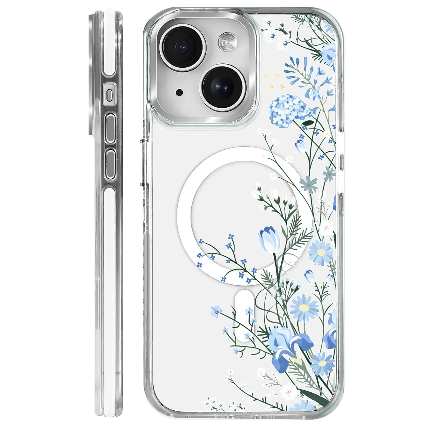 casesok for iPhone 13/14 Case Compatible with Magsafe,Clear Aesthetic Design Cute for Girls Women,Anti-Drop Protective Hard Phon