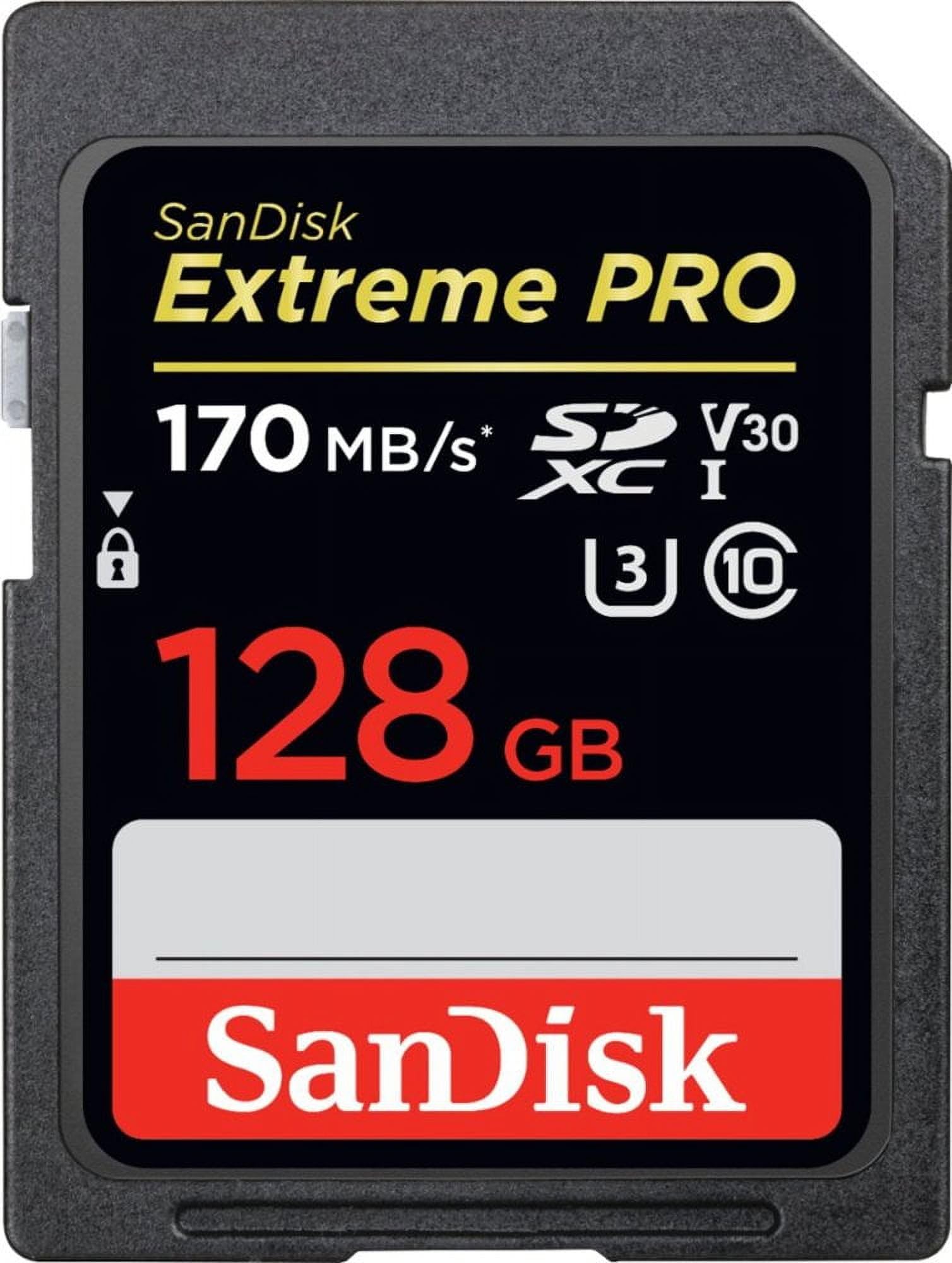 Sandisk 128Gb Extreme Pro Sdxc Uhs I Card   C10, U3, V30, 4K Uhd, Sd Card   Sdsdxxy 128G Gn4In