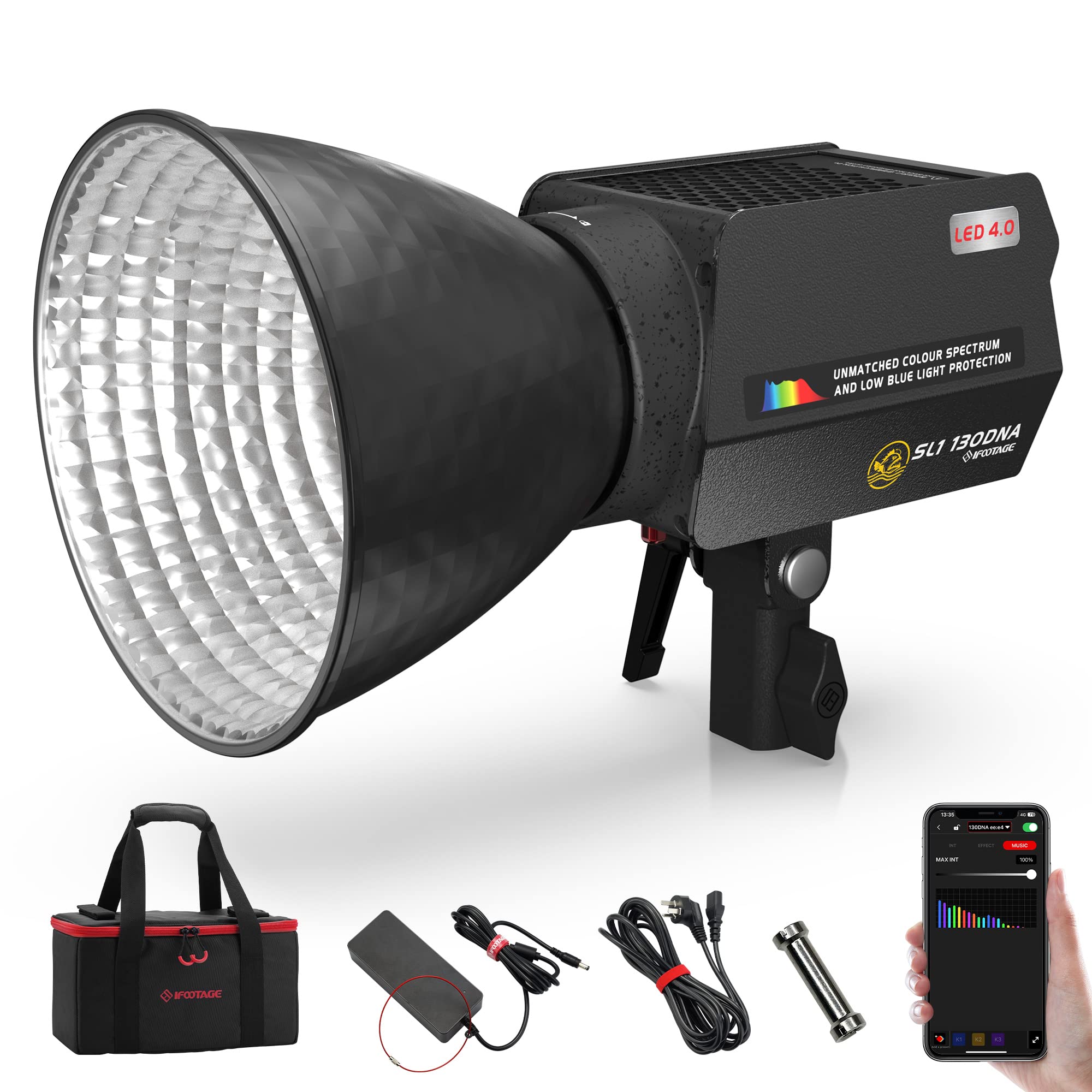 Ifootage Led Video Light Continuous Lighting   130W Daylight Continuous Video Light With Cri 98, Tlci 99, Portable, Lightweight
