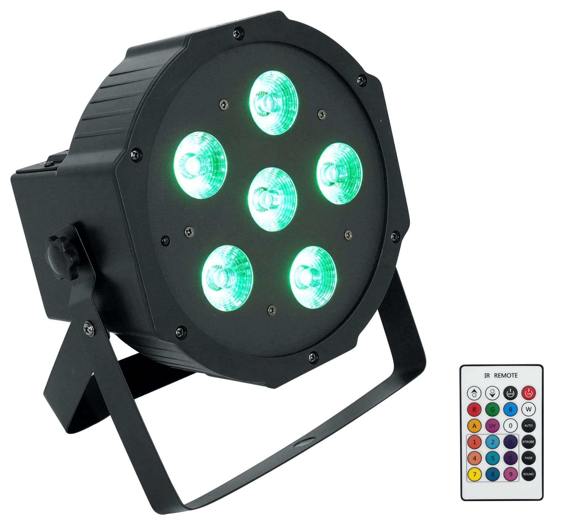 Rockville Battery PAR 61 Rechargeable RGBWA+UV DMX DJ Stage Wash Light+Remote, Black