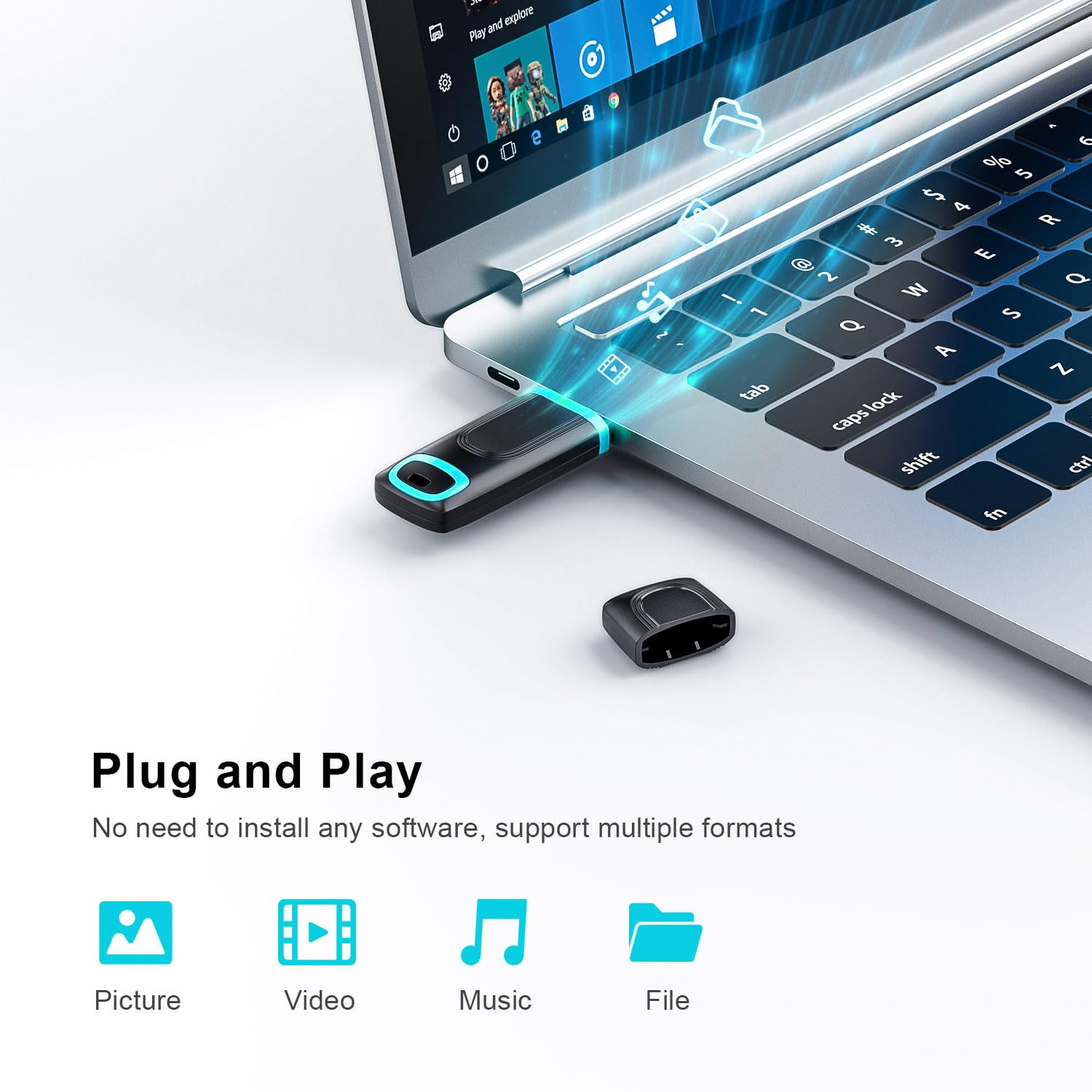 Raoyi 10 Pcs 8Gb Usb 2.0 Flash Drive Thumb Drive Memory Stick Jump Drive Zip Drive For Data Storage And Backup (10 Pack, Cyan)