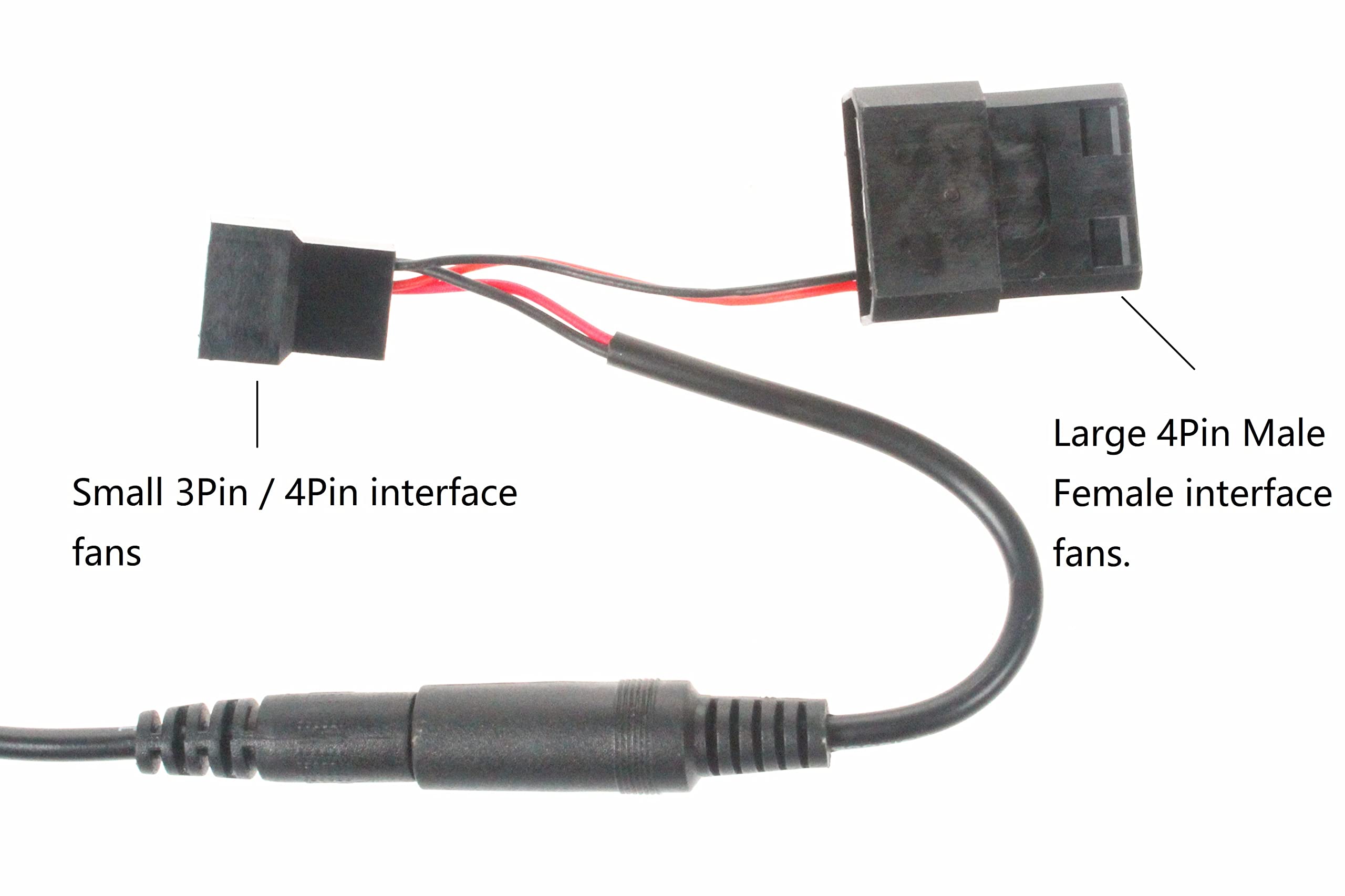 Noyito Dc 12V 2A Fan Power Adapter Fan External Power Supply Suitable For D Port 3 Pin 4 Pin Male Female Connector Cooling Fans