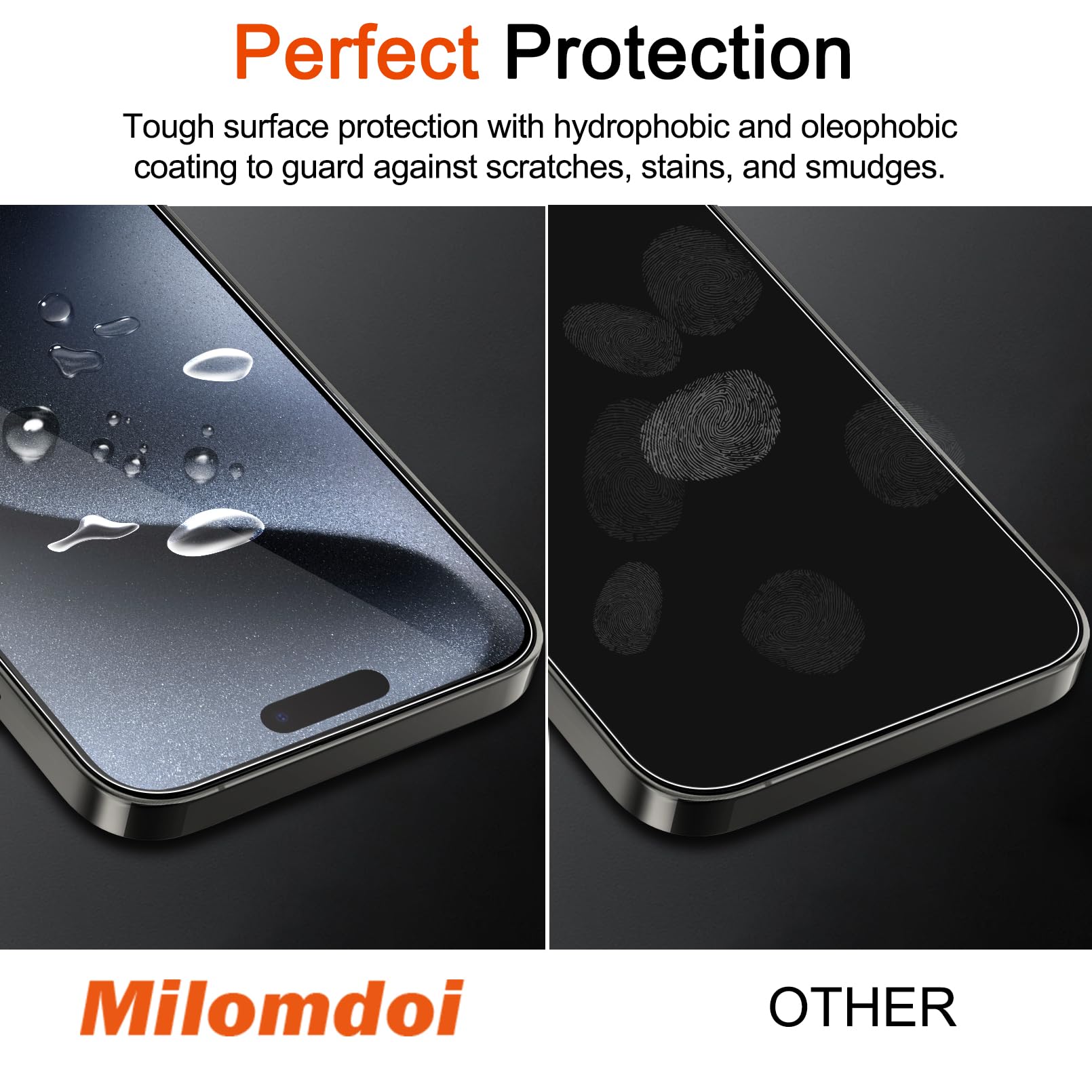 Milomdoi 3 Pack Screen Protector For Apple Iphone 15 Pro With 3 Pack Tempered Glass Camera Lens Protector, Ultra 9H Accessories,