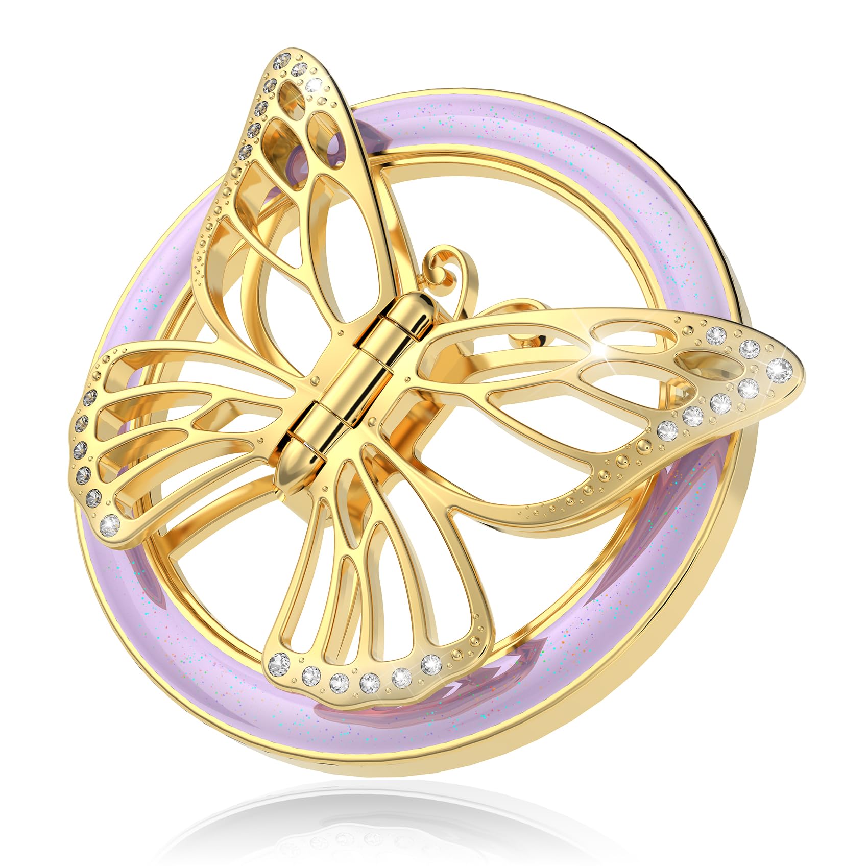 Doflyesky 2025 Upgrade Magnetic Phone Grip Compatible with MagSafe, Butterfly Phone Grip Holder Finger Kickstand for MagSafe, Ad