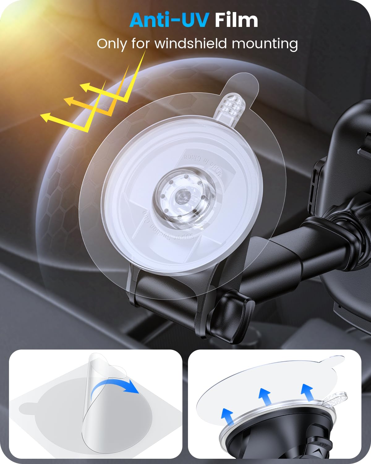 Oqtiq 3 In 1 Suction Cup Phone Holder Windshield/Dashboard/Air Vent, Dashboard & Windshield Suction Cup Car Phone Mount With Str