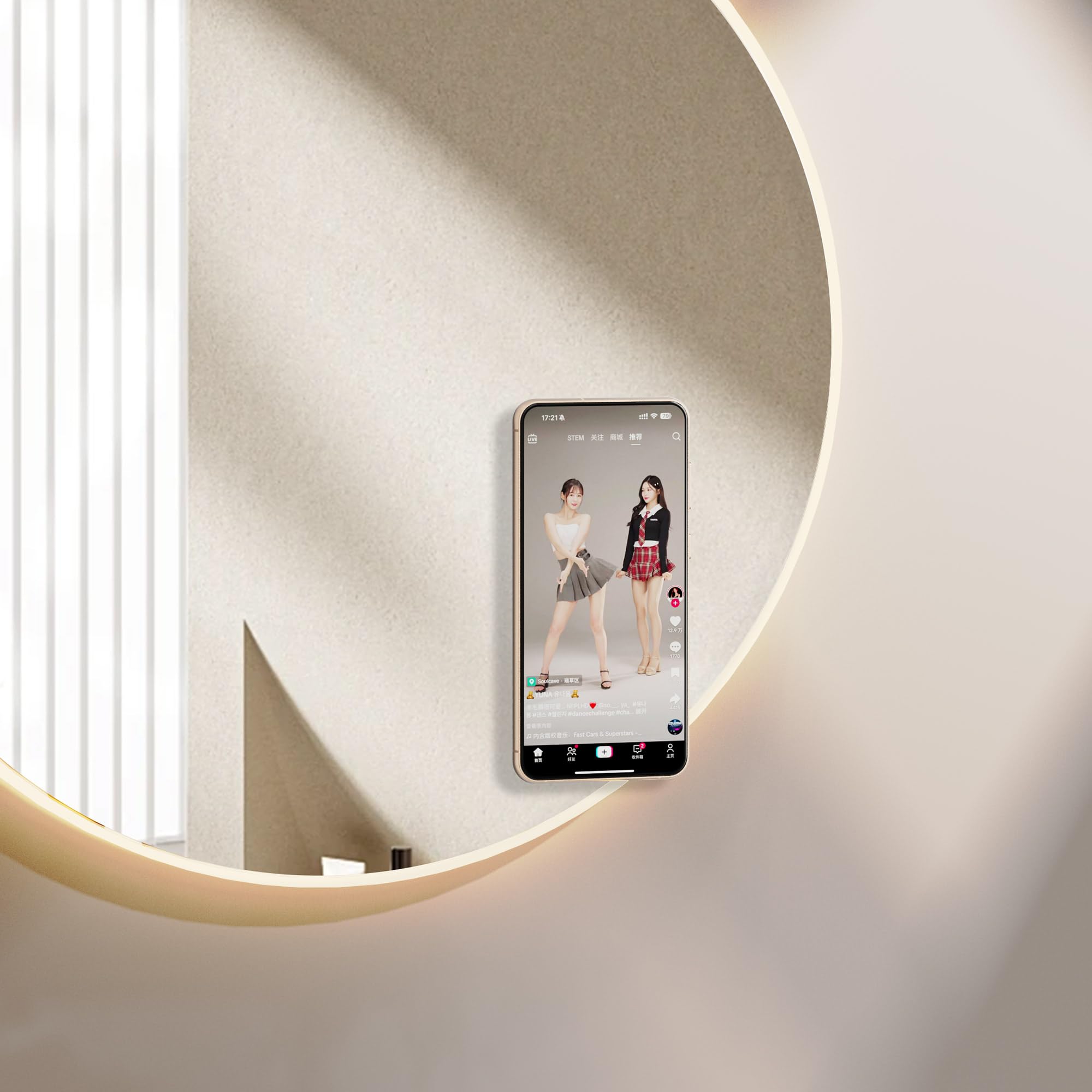 Pzoz A/B Dual-Sided (1 Set) Magnetic Ring Sticker For Magsafe Iphone 16 Holder Phone Case Suction Cup Wireless Charger Car Mount