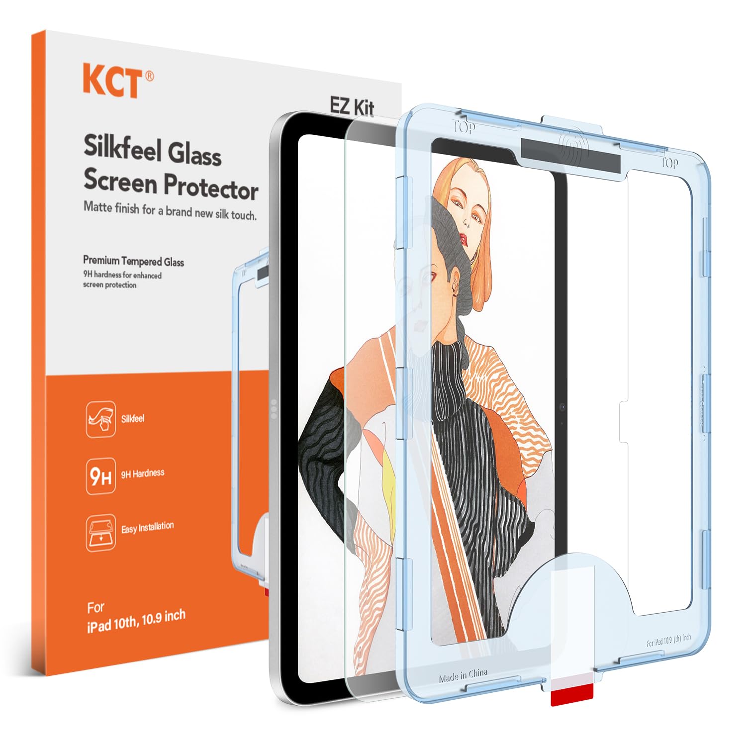 Kct Nano Texture Glass Screen Protector Compatible With Ipad 10Th Generation (10.9 Inch, 2022), Silkfeel, Compatible With Apple Pencil, Ez Kit, Touch Like Silk, Tempered Glass, Anti Glare