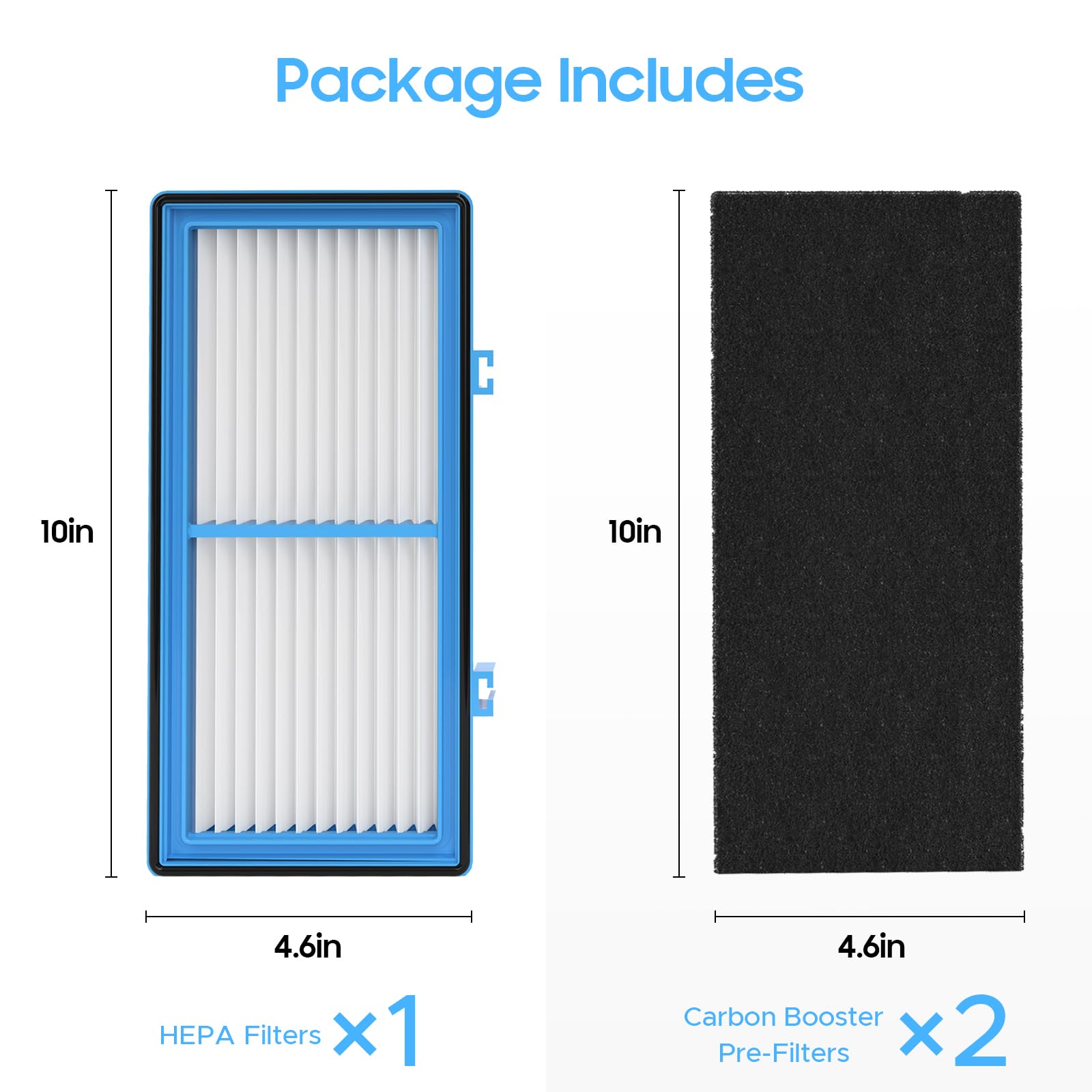 Aller Gen Remover Aer1 Filter Replacement For Holmes Air Puri Fiers, 1 True Hepa Filters + 2 Carbon Booster Filters, Hapf300Ap U