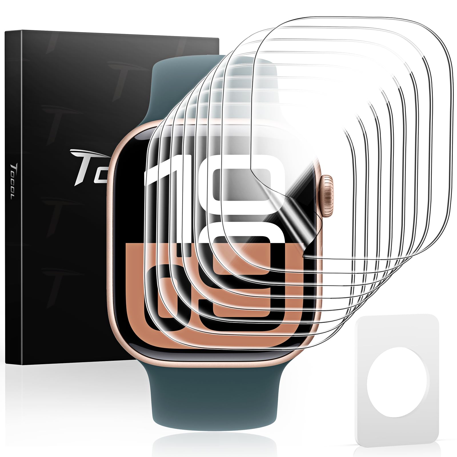 Tocol 8 Pack Screen Protector For Apple Watch Series 10 46Mm,[Hd Clear] [Scratch Resistant] [Bubble Free] [Easy Installation] Ul